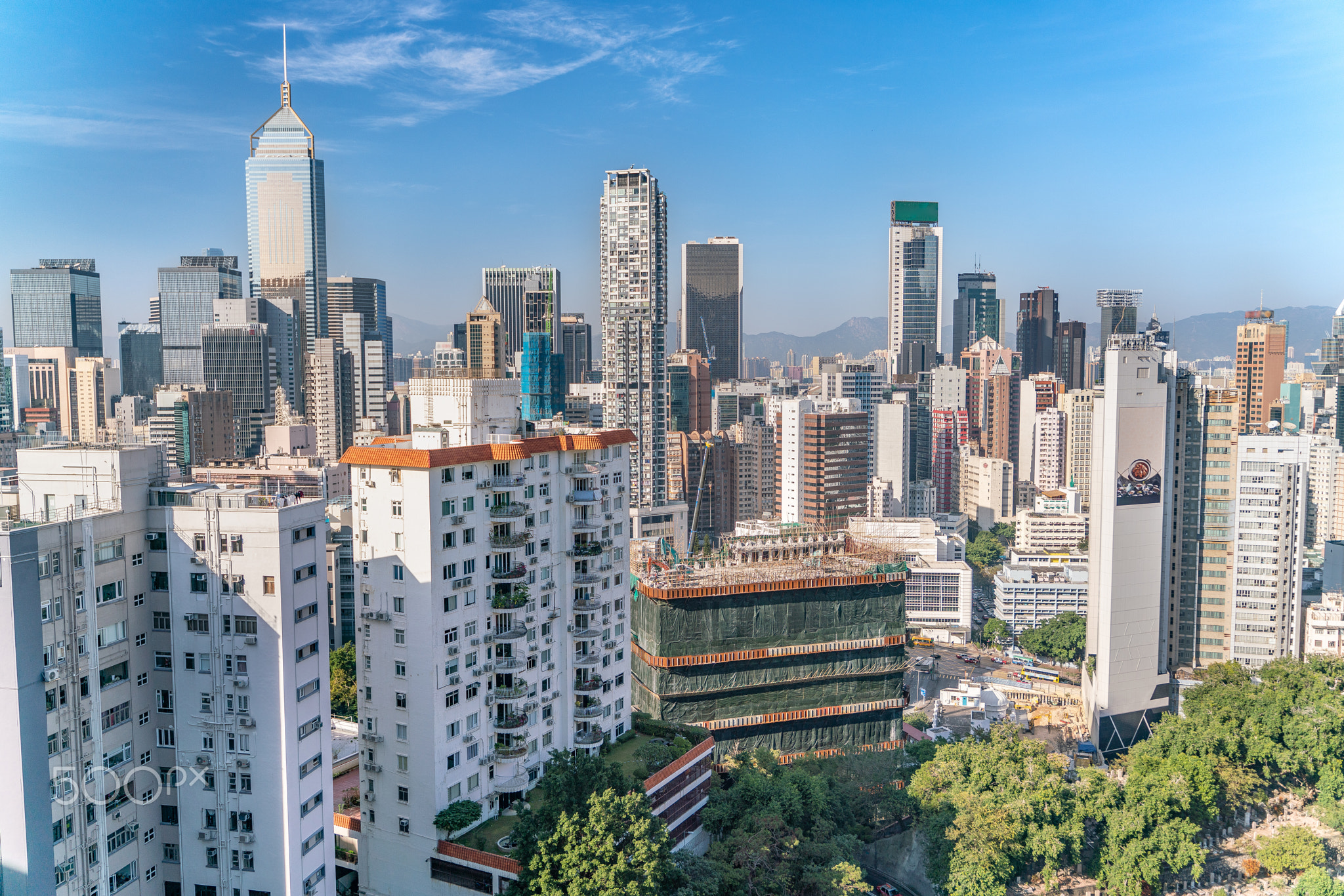 The amazing view of Hong-Kong cityscape