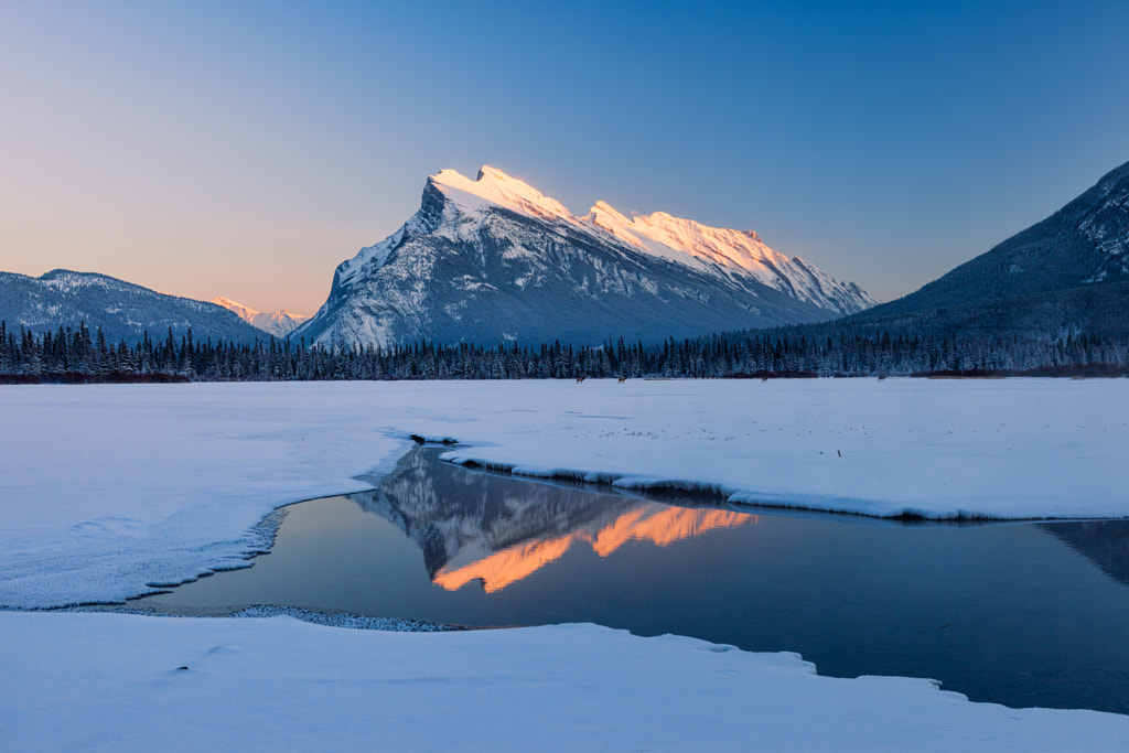 Rundle Mountain in Winter by Ding Ying (Danny) Xu on 500px.com