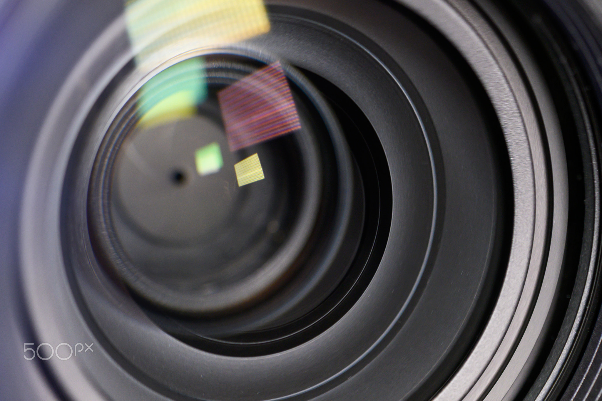 Photography concept. Close up of a camera lens. Selective focus with