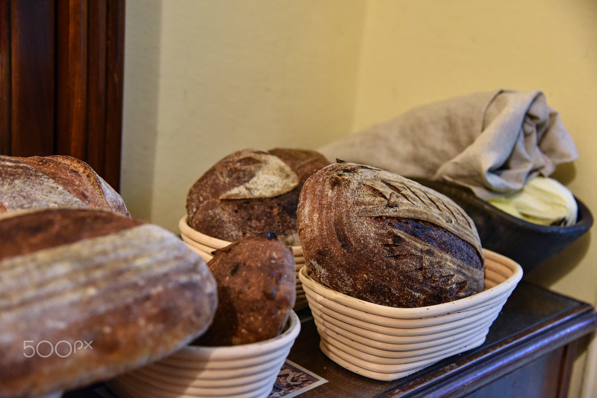 A fresh crusty loaf of homemade bread.