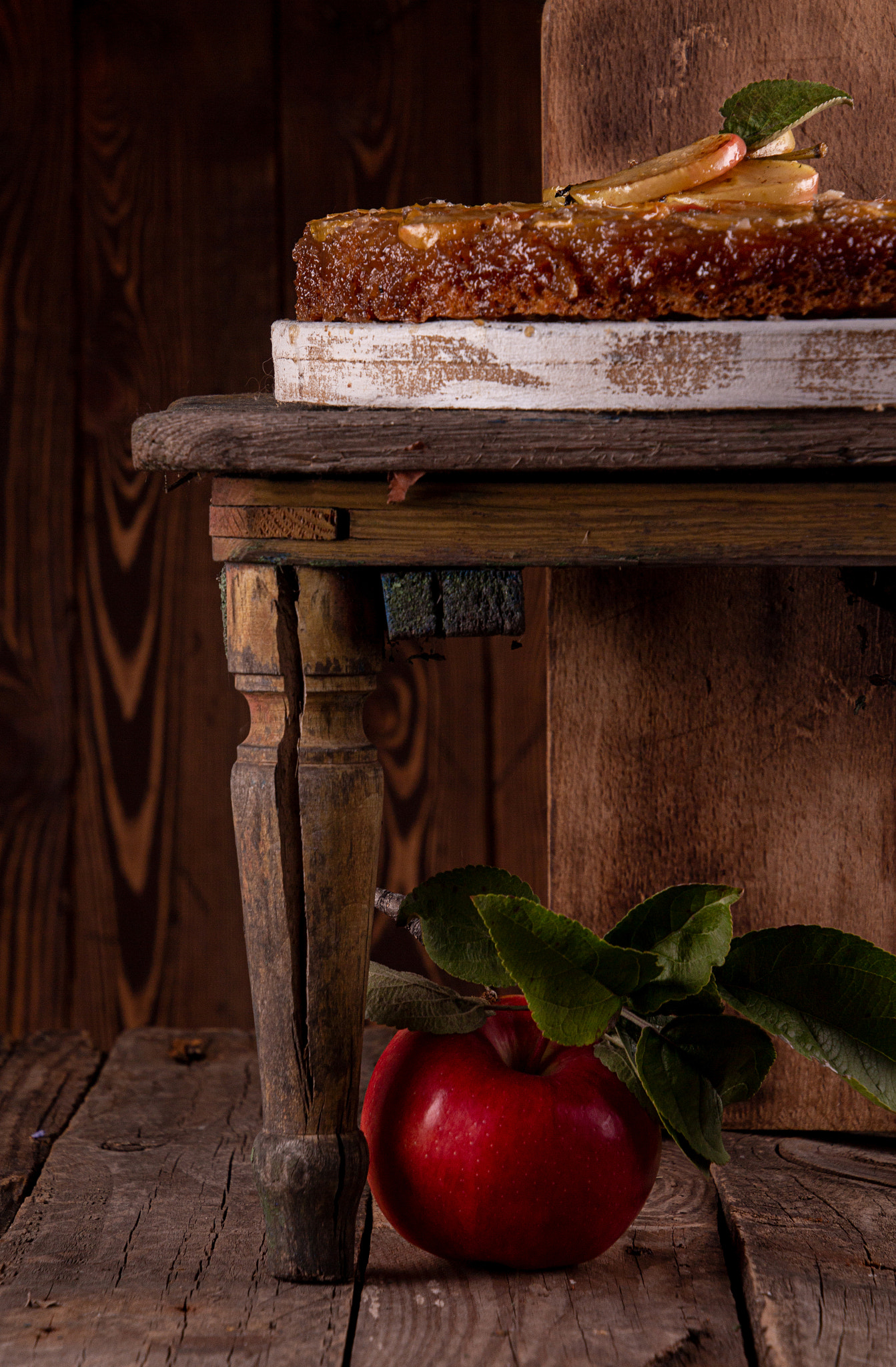 French sweet pie tart tatin apple cake upside down