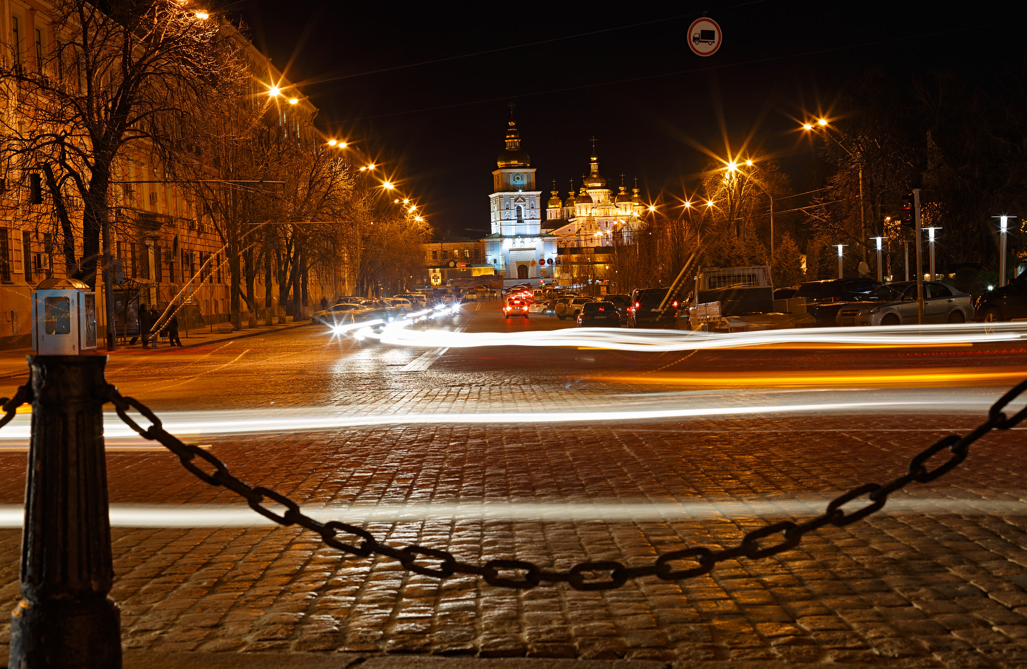 St. Michael's Golden-Domed Monastery at night