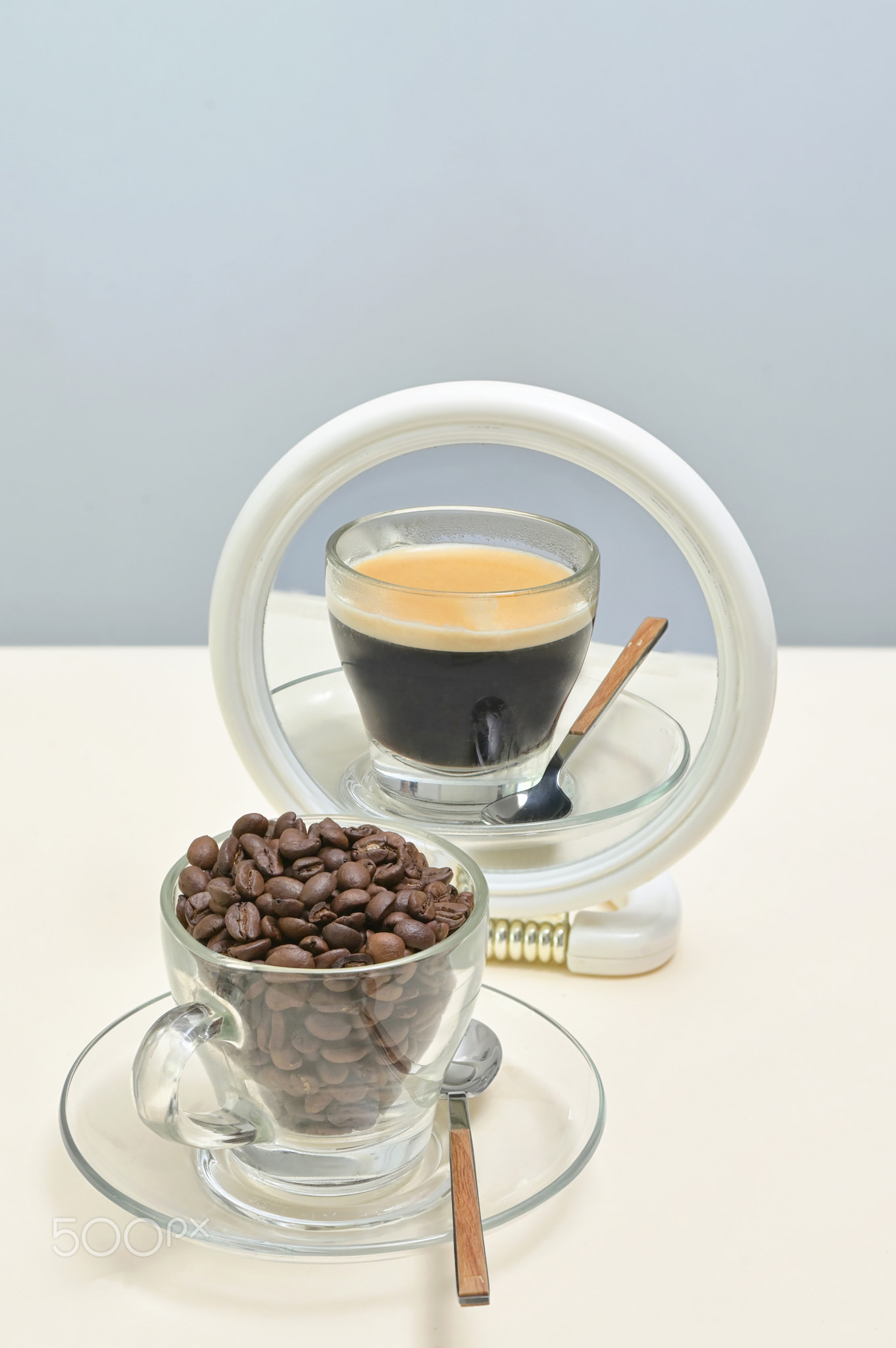 Coffee Cup and Mirror Reflection