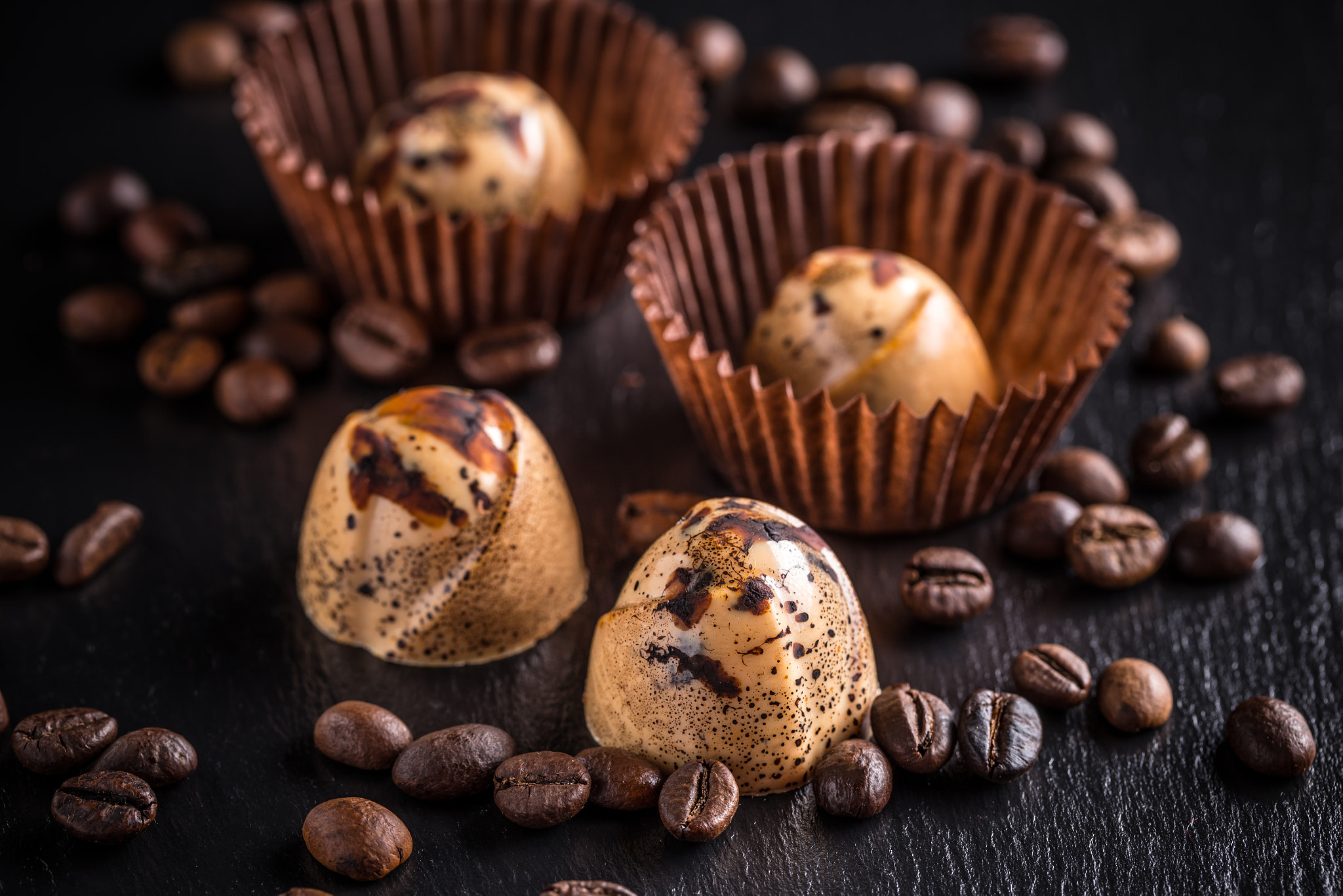 Pralines with cappuccino