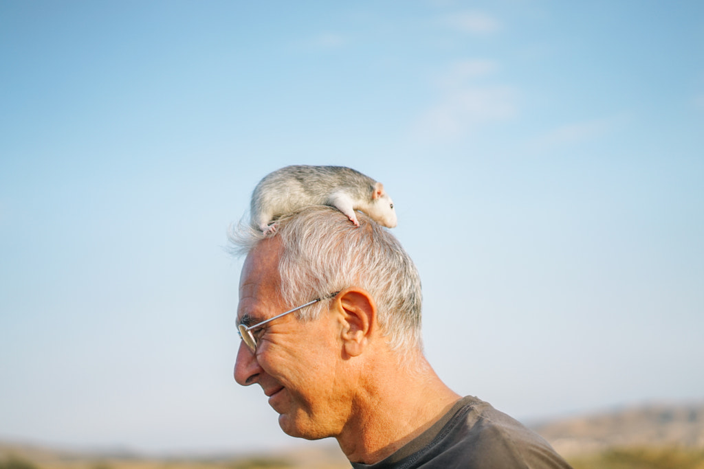 Lovely portrait with little rat friend by Olha Dobosh on 500px.com