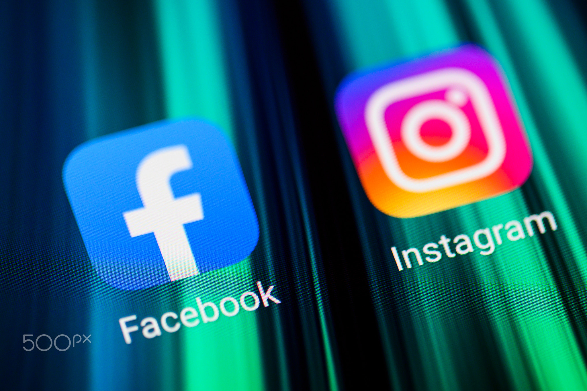 Burgos, Spain - April 13, 2020: Macro photography of social media app