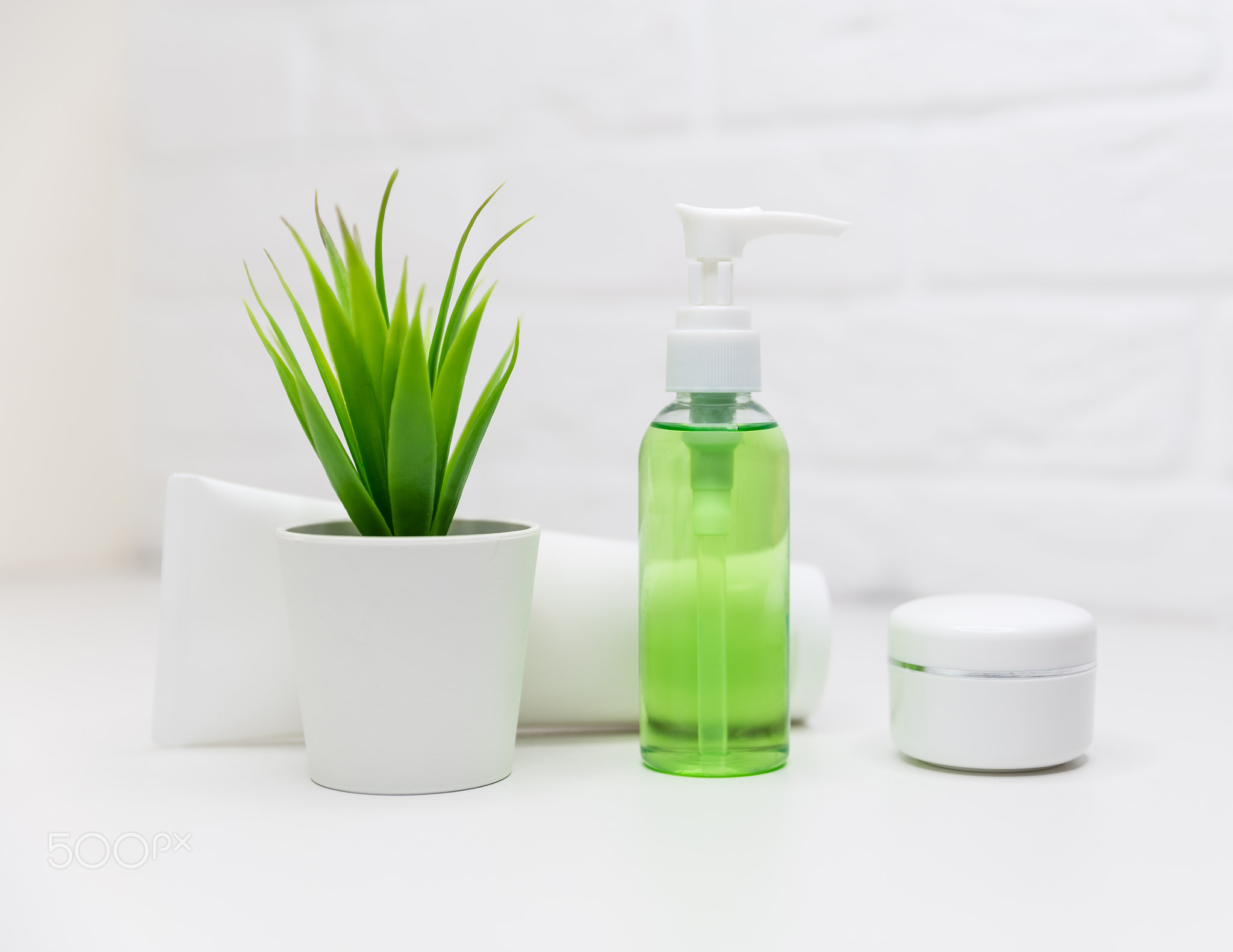 Skin care concept with empty space for your ideas. Means for face care