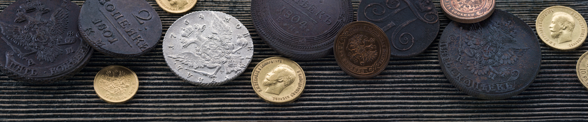 Numismatics. Old collectible coins