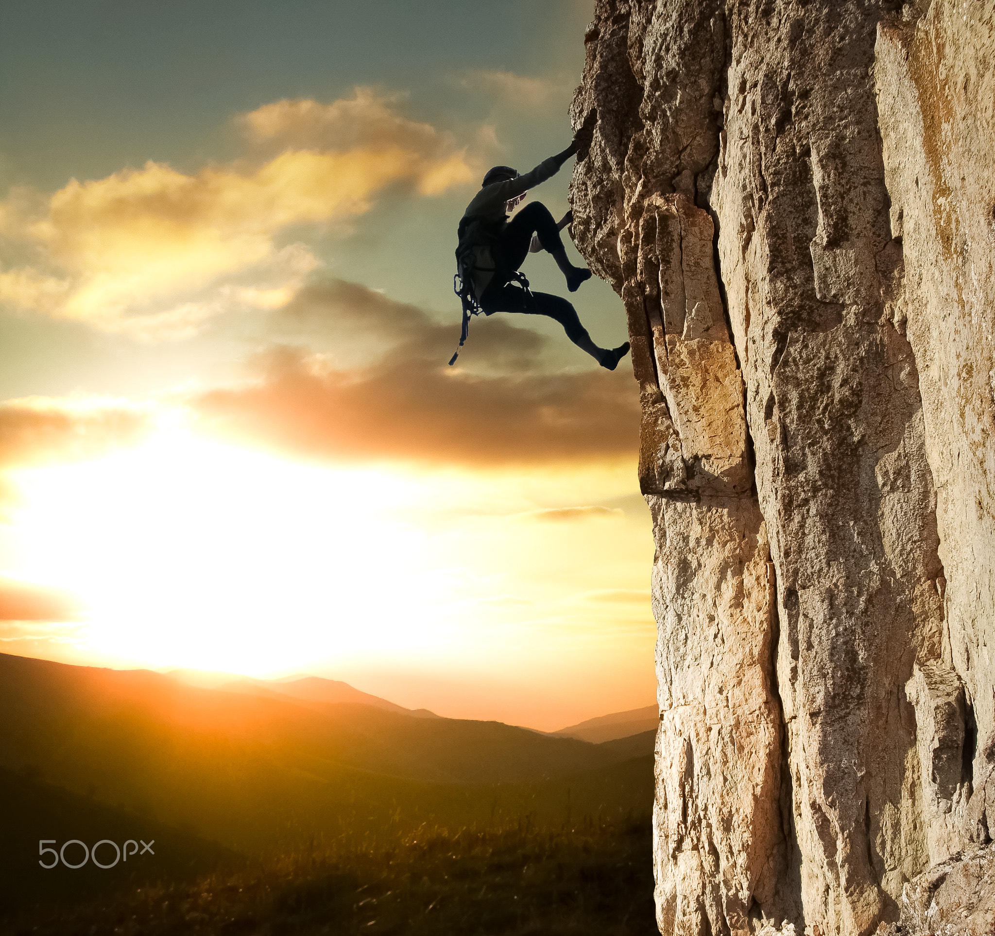 climber on sunset