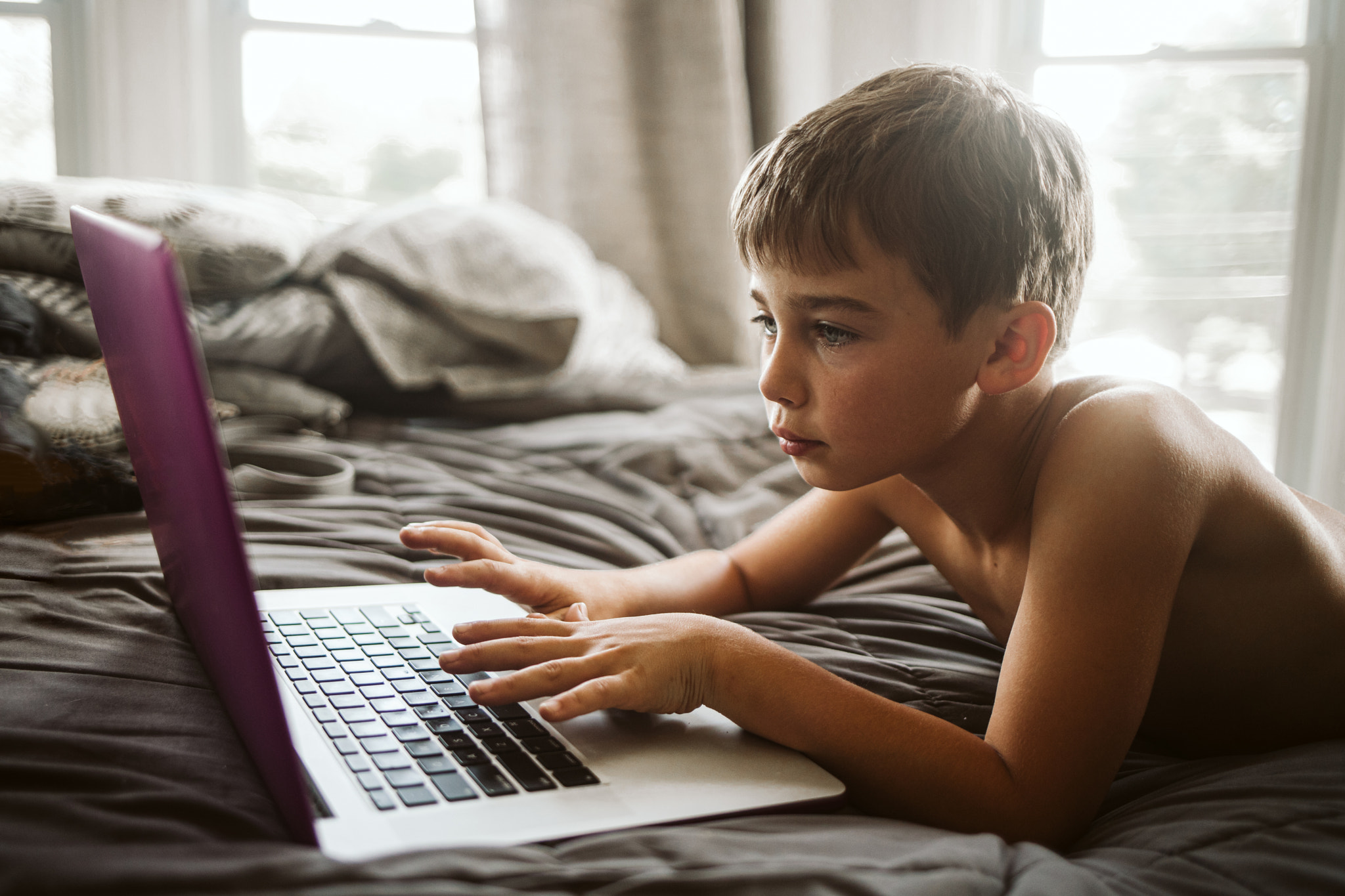 Young Boy on Computer