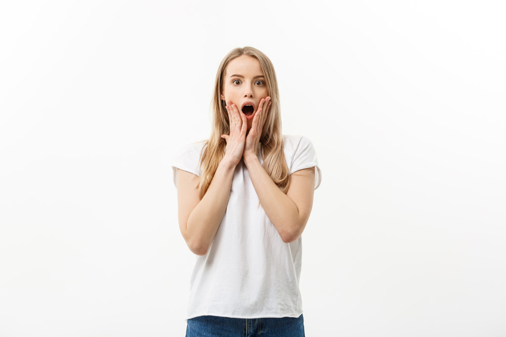 Lifestyle Concept: Portrait of a scared frightened girl standing and by Mix and  Match Studio on 500px.com