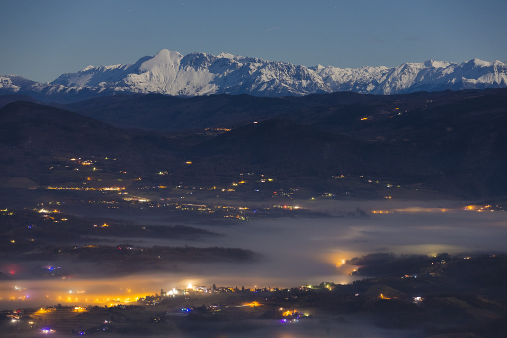 Winter Night Fog and Snow Landscape by Jure Batagelj on 500px.com