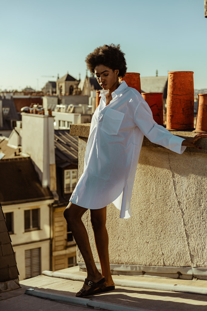 Young woman on the Parisians roofs by Estelle Couturier on 500px.com