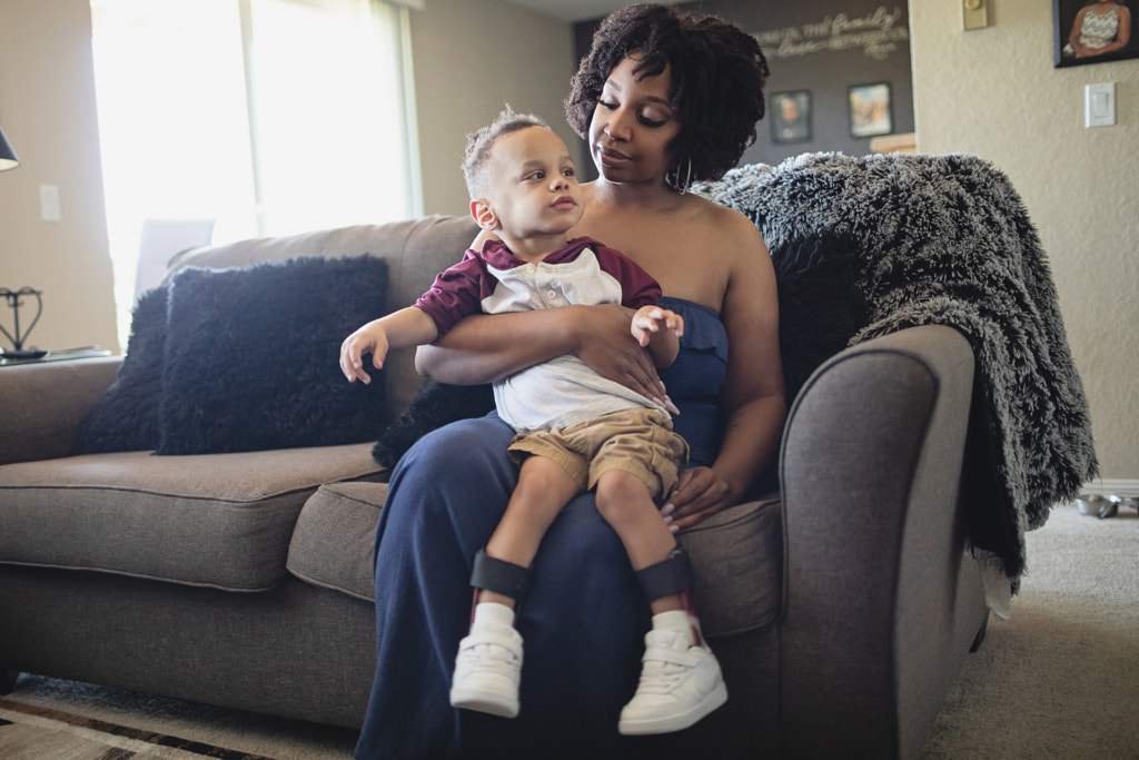 Mother with Disabled Son on Couch, Bremerton, WA, USA by Nadia M on 500px.com