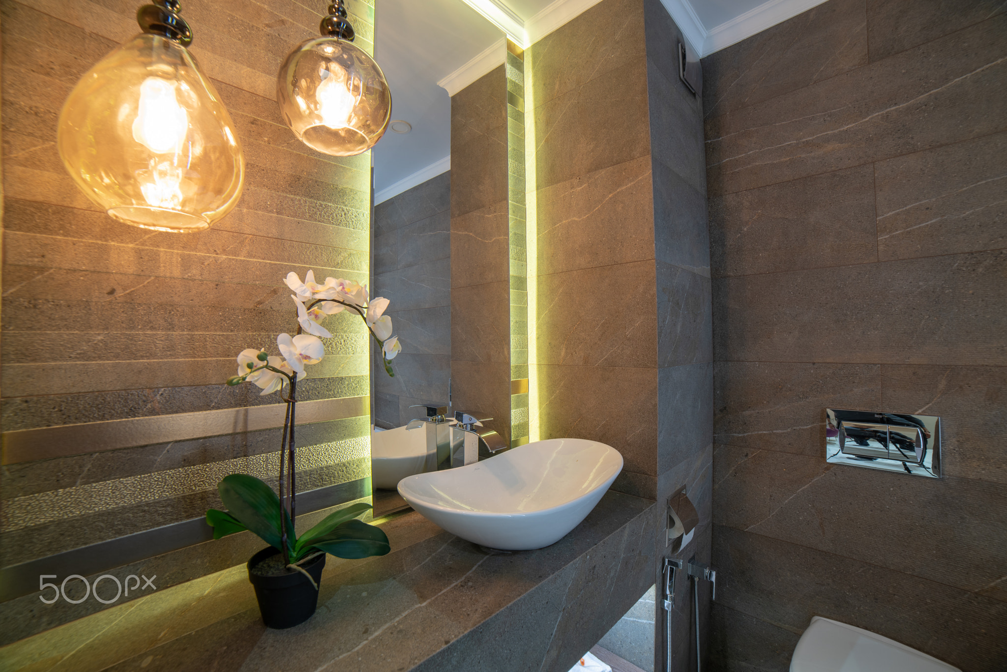 The interiors of a modern art and loft apartment