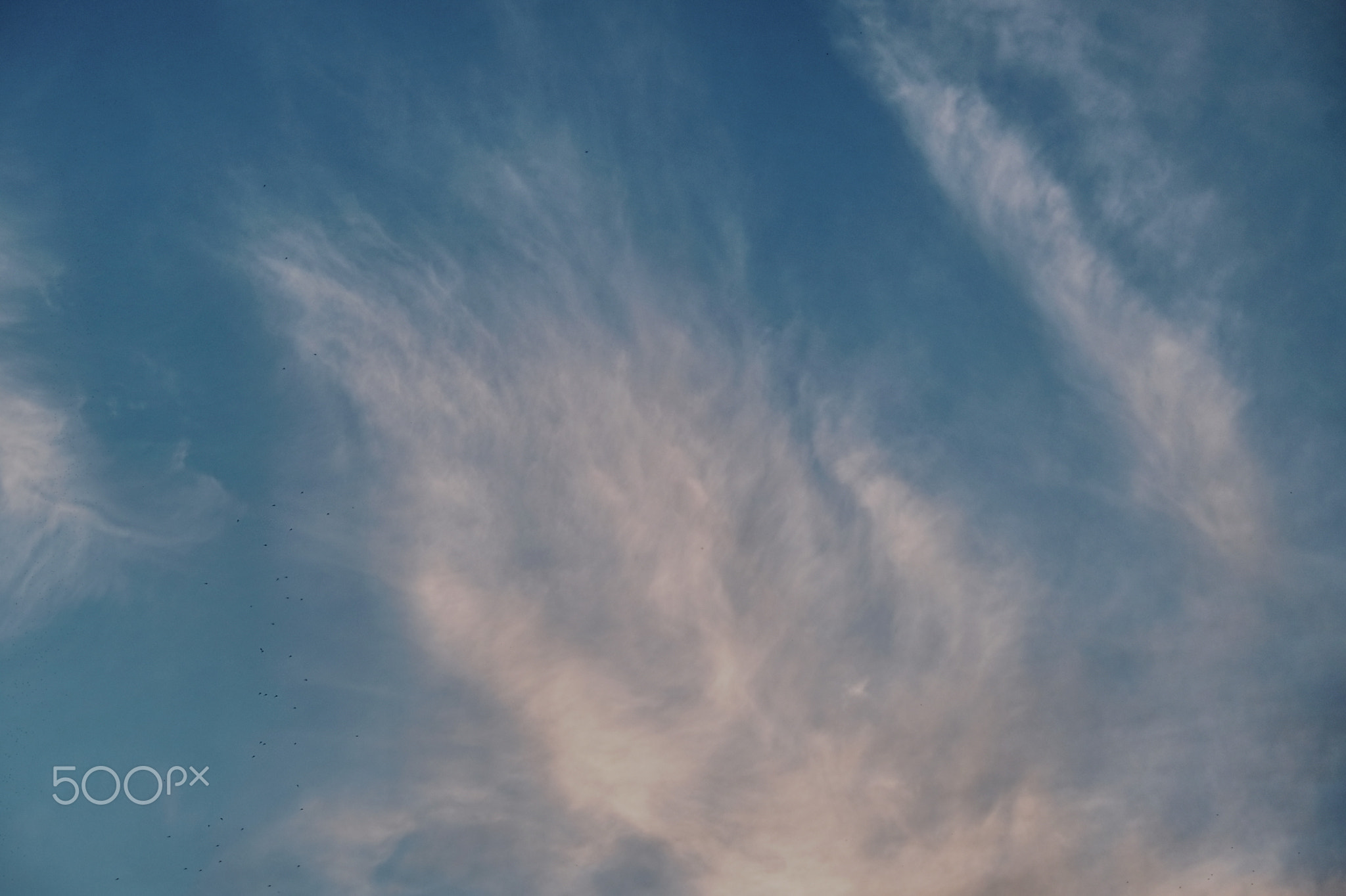 Blue Sky with puffy cloud .Air clouds