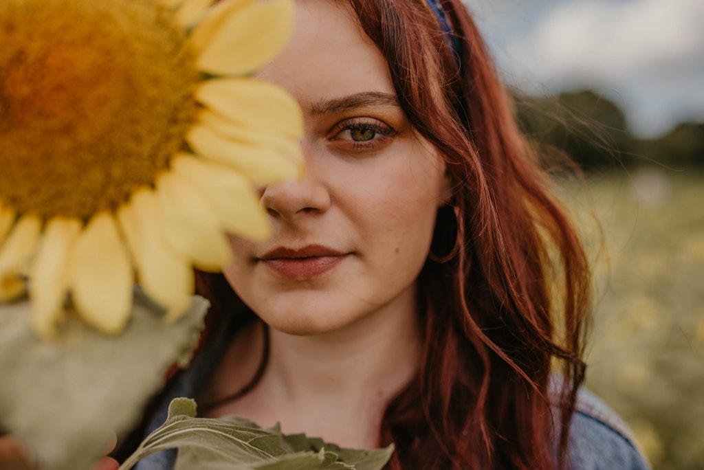 Hannah in the Sunflower Fields by Kyle Kuhlman on 500px.com