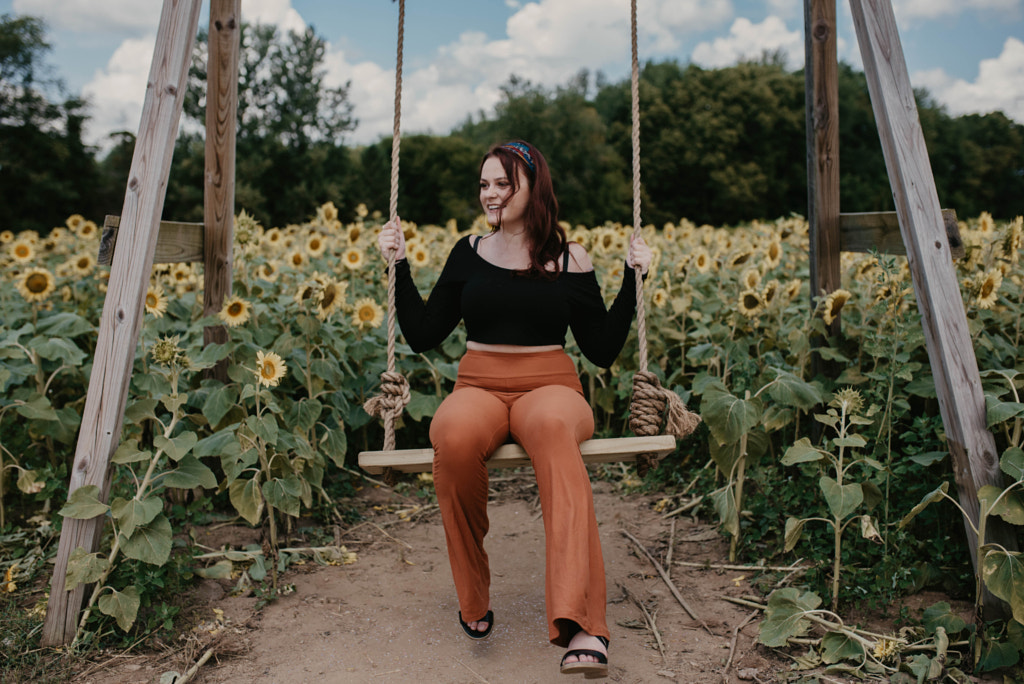 Hannah in the Sunflower Fields by Kyle Kuhlman on 500px.com