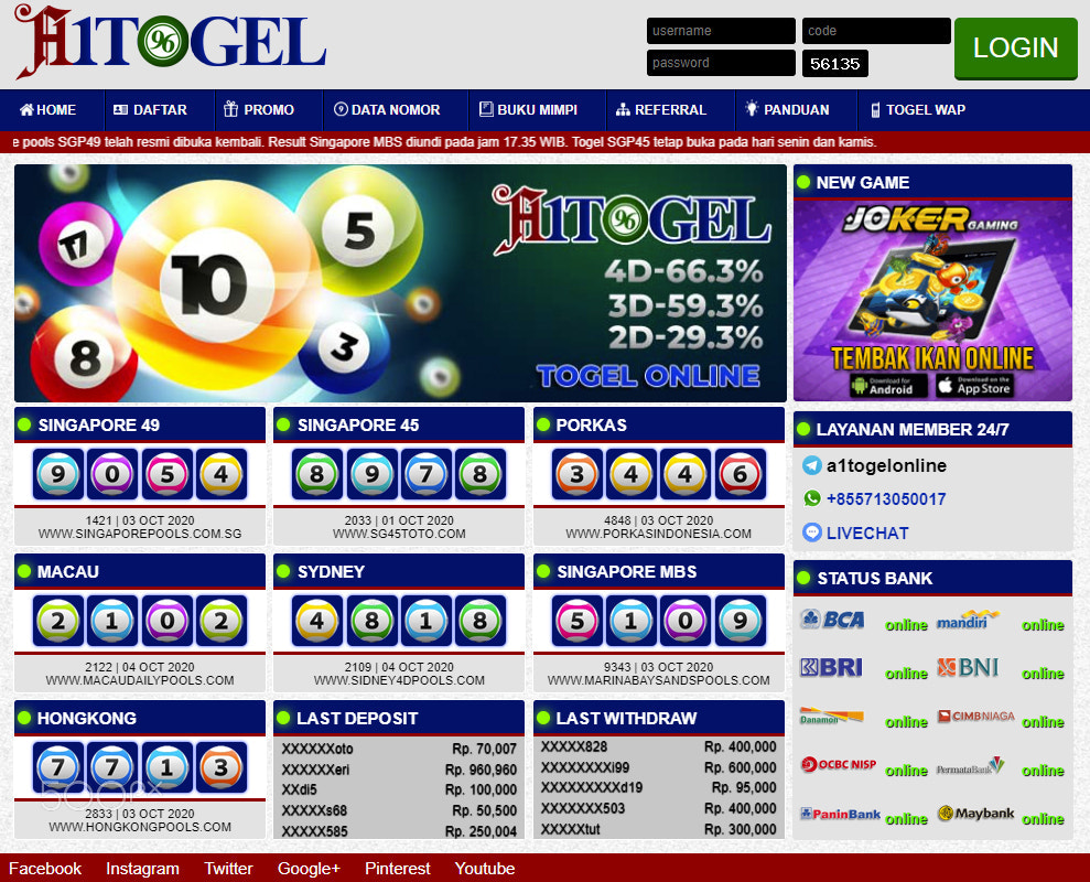 A1TOGEL Bandar Togel Online Resmi Pasaran Togel Singapore 4D