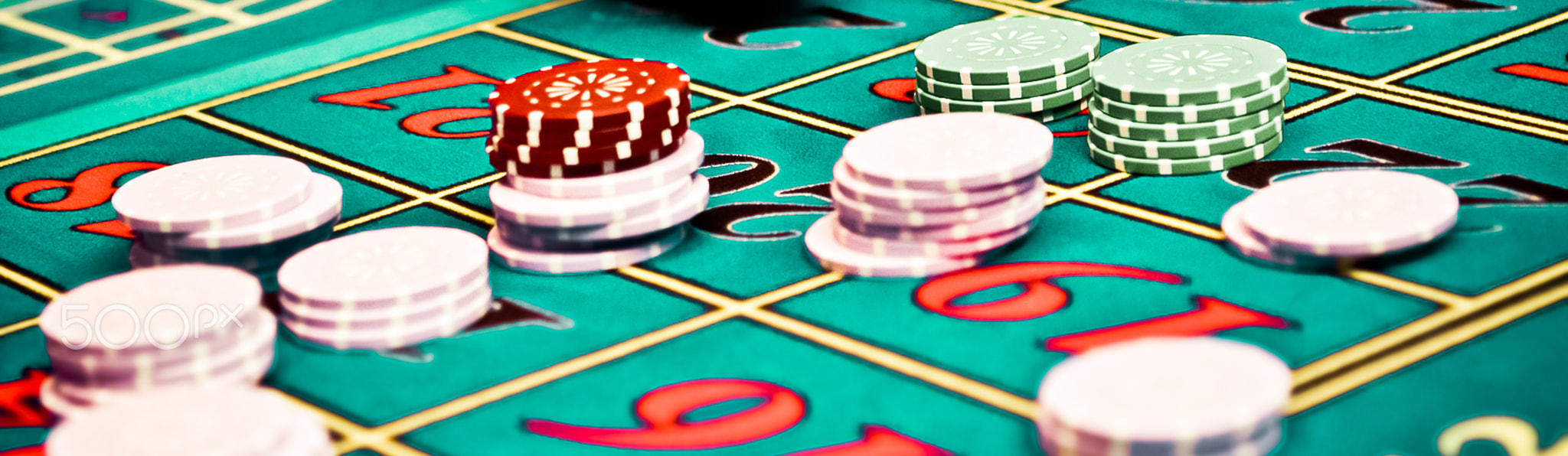 Betting and playing roulette in casino, gambling ad