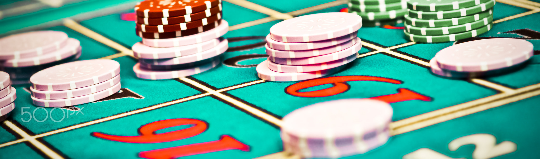 Betting and playing roulette in casino, gambling ad