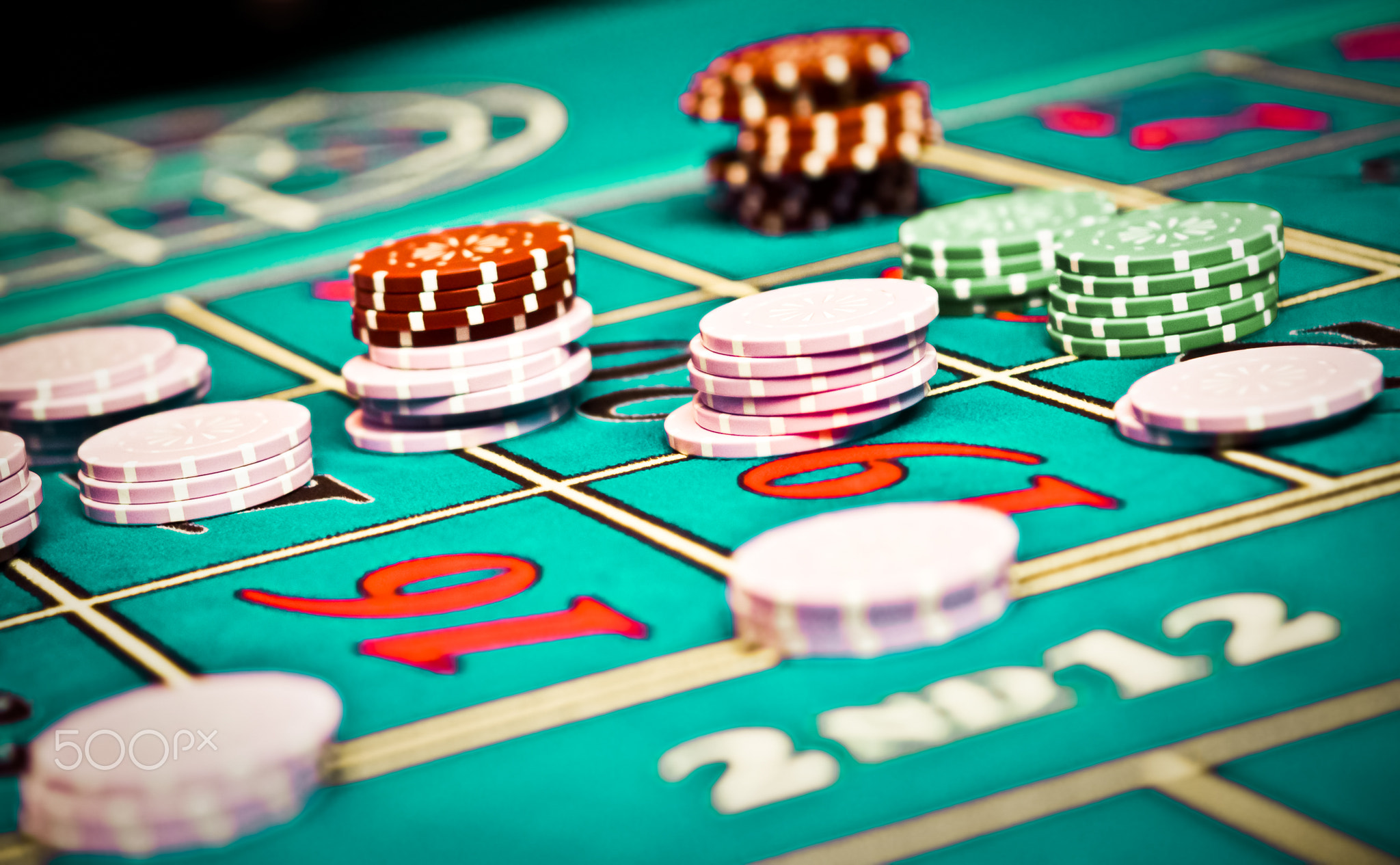 Betting and playing roulette in casino, gambling ad