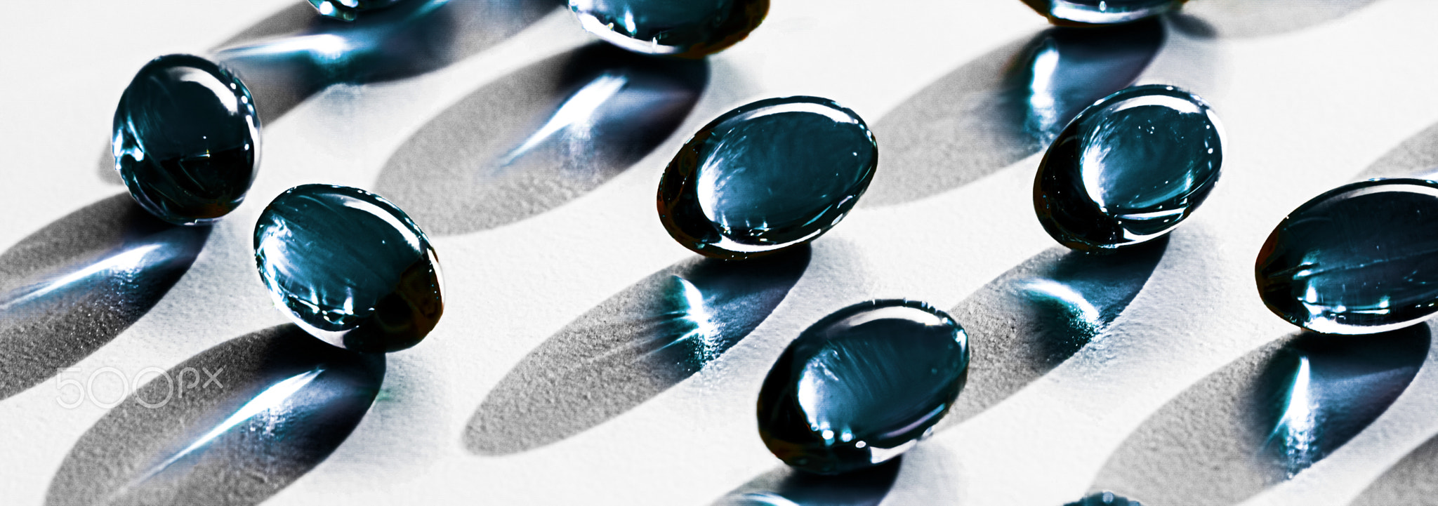 Blue herbal capsules