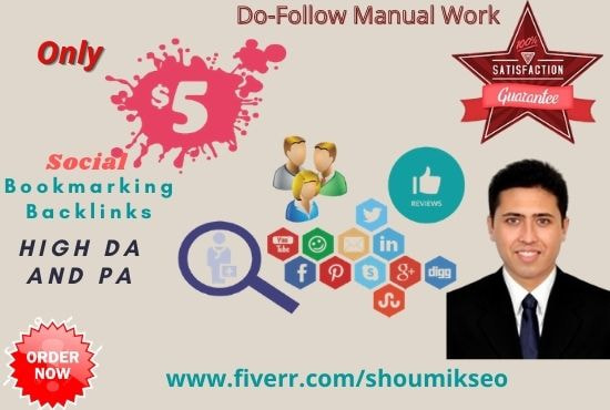 Build quality plus bookmarks on high pr backlinks by Shoumikseo