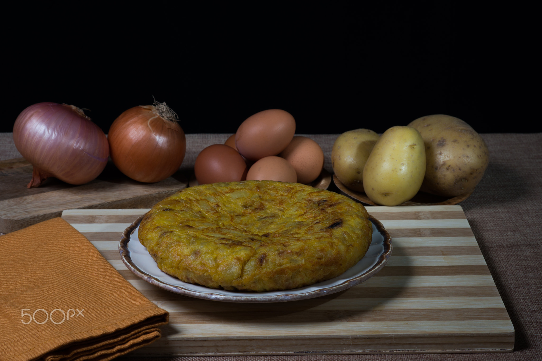 Spanish potato omelette with onion