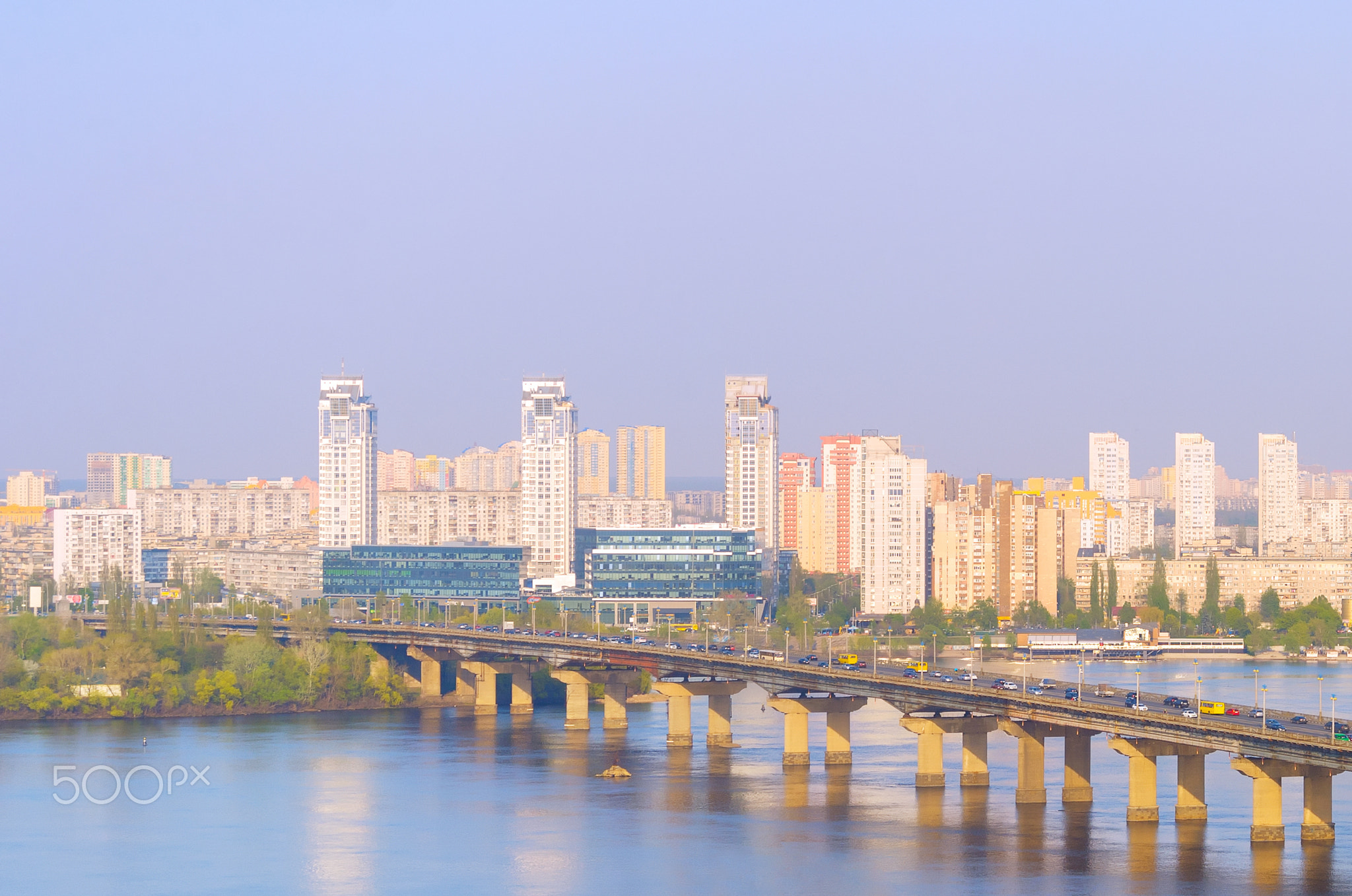 Dnipro river Paton bridge Ukraine