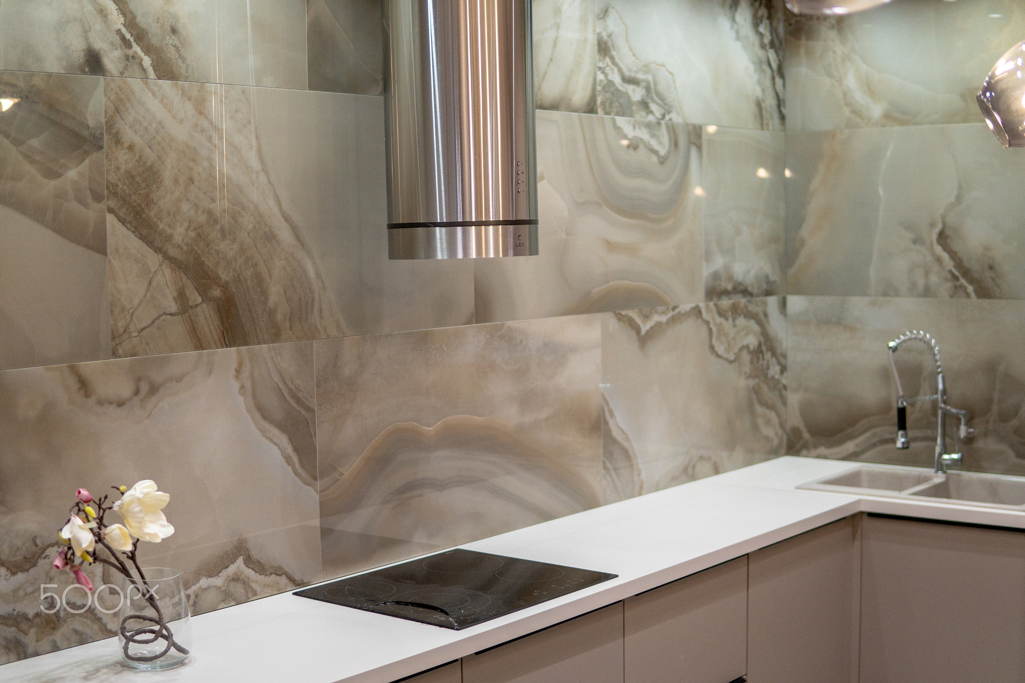 The interiors of a modern art and loft apartment