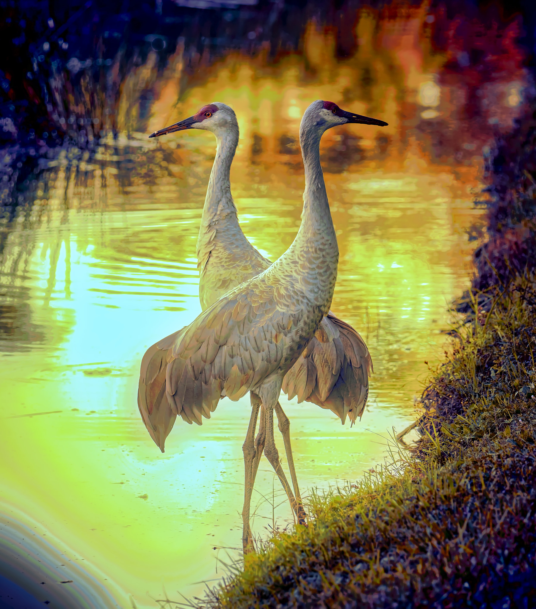 Sandhill cranes in my yard