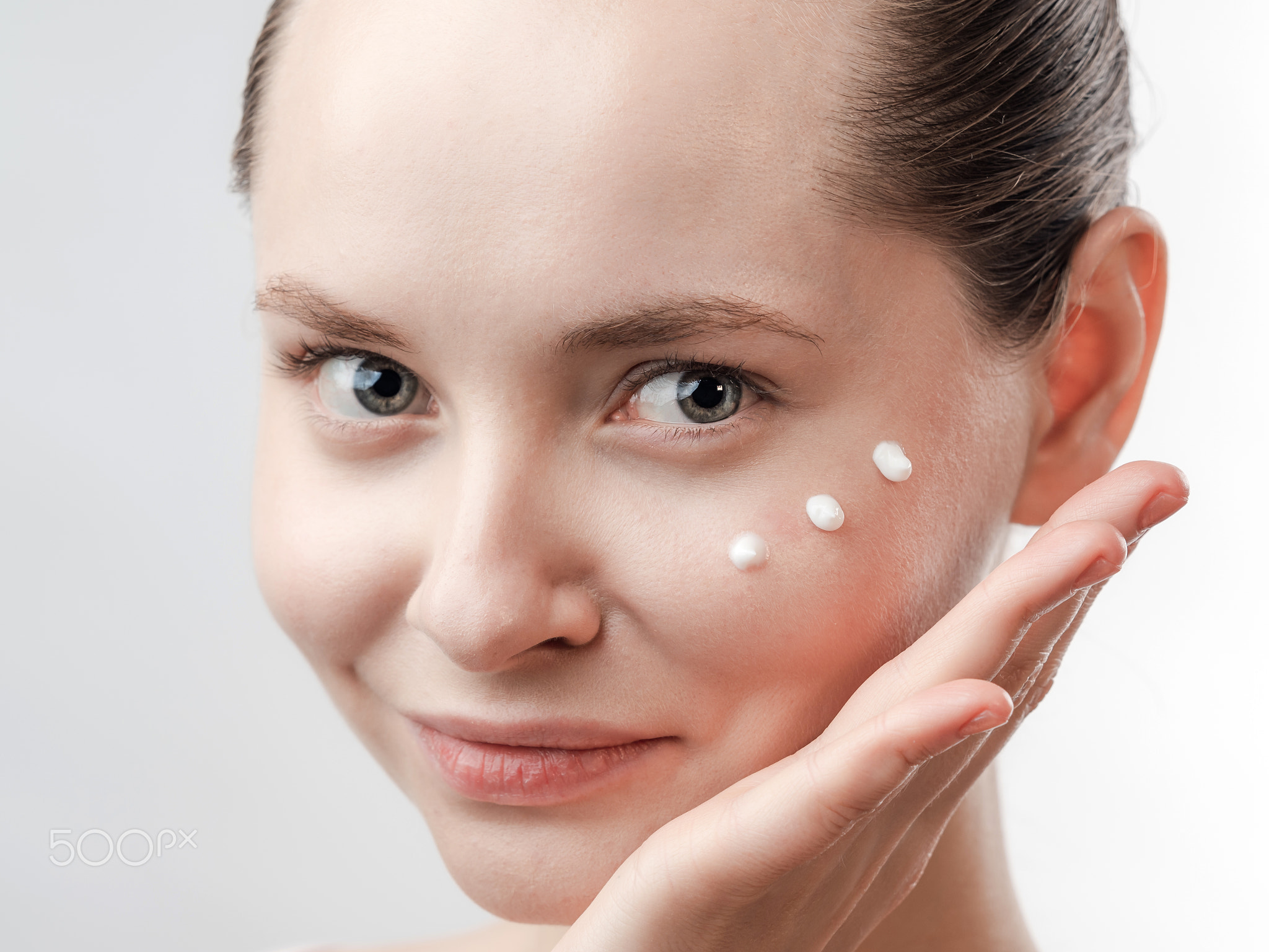 Beautiful Young Woman with Clean Fresh Skin