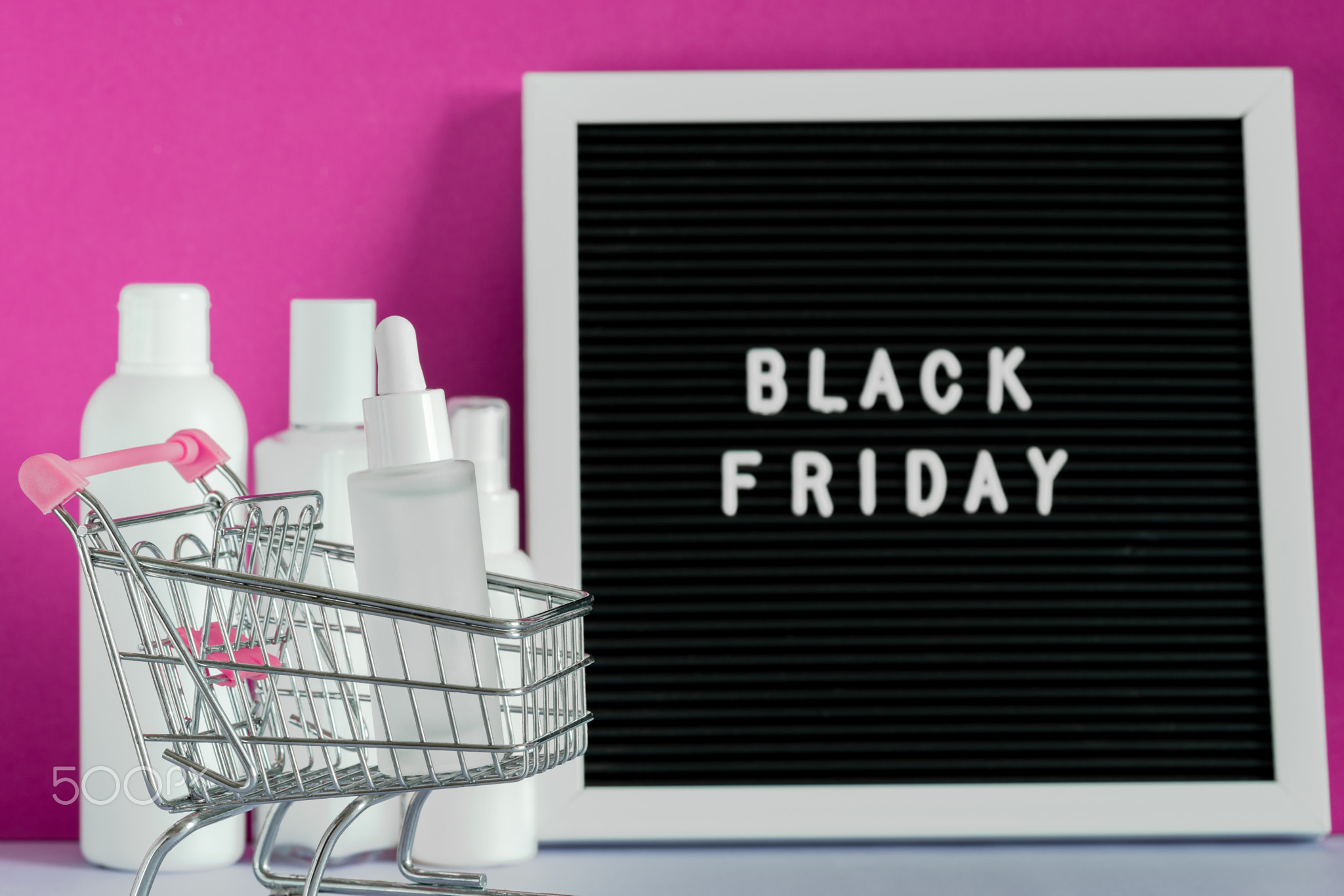 Shopping trolley cart with serum oil