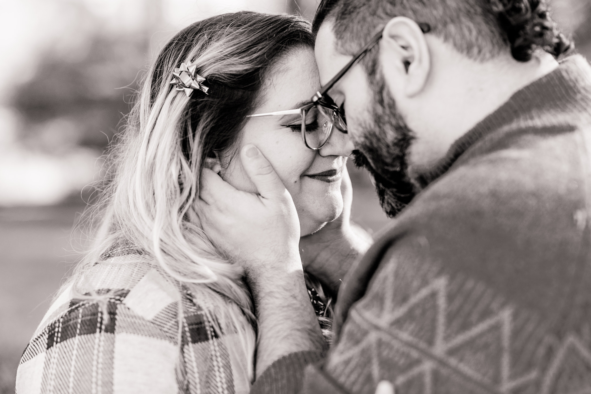 Christmas tree farm engagement