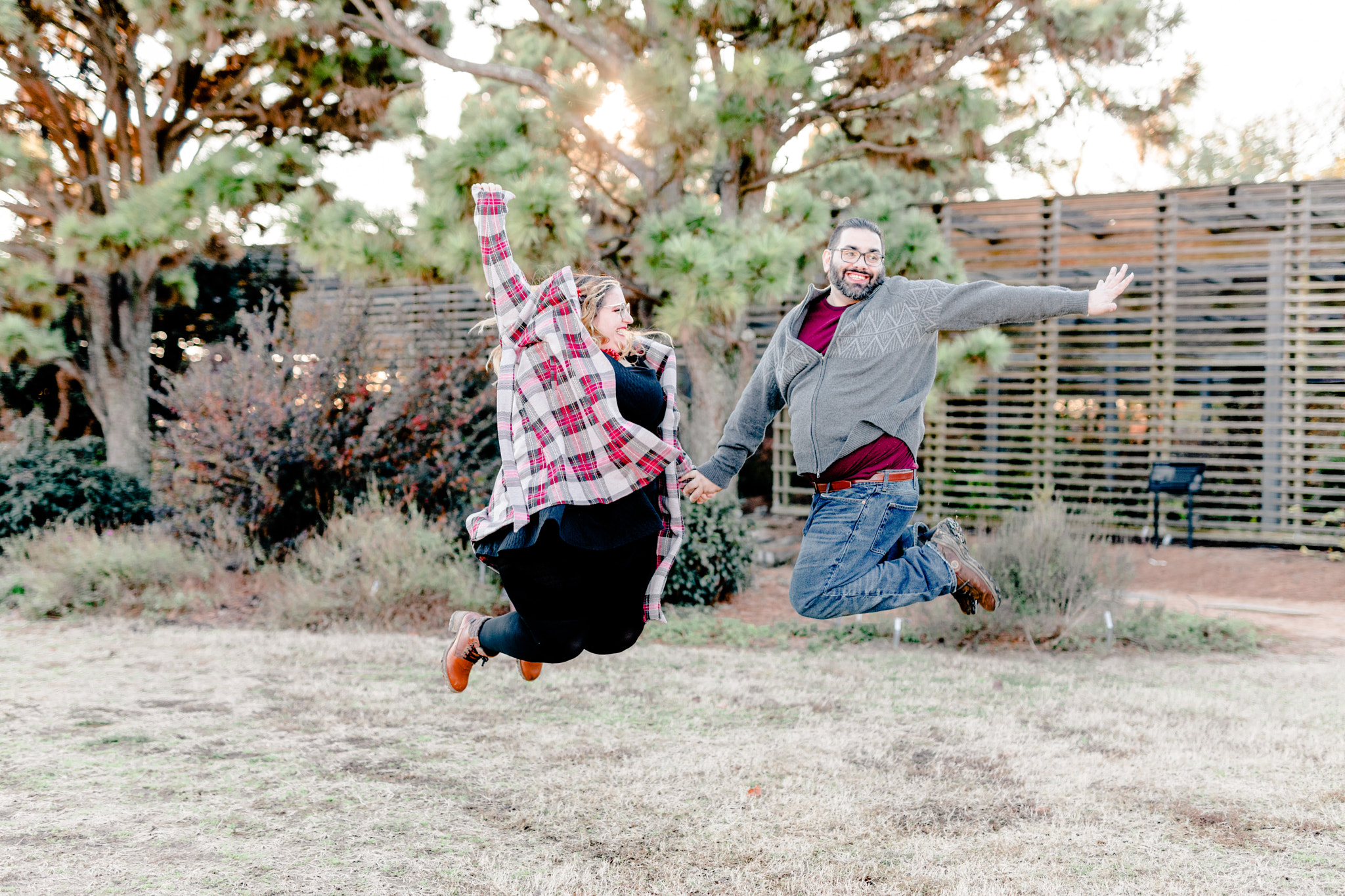 Christmas tree farm engagement