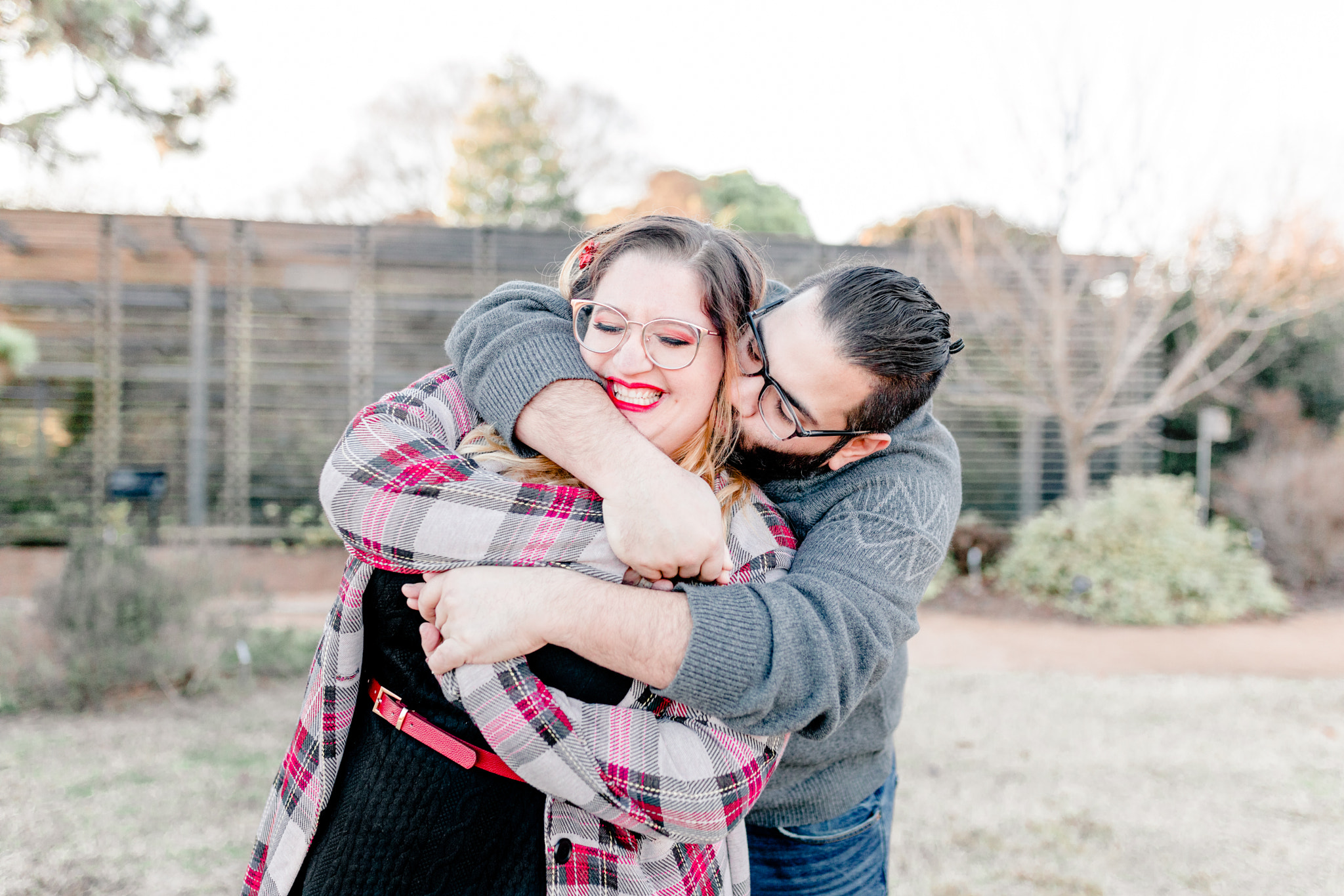 Christmas tree farm engagement