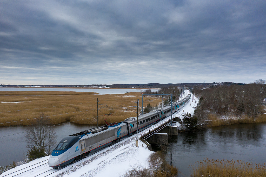 Acela train 2154 crosses Lieutenant River OL 12-18-20 by fred guenther on 500px.com