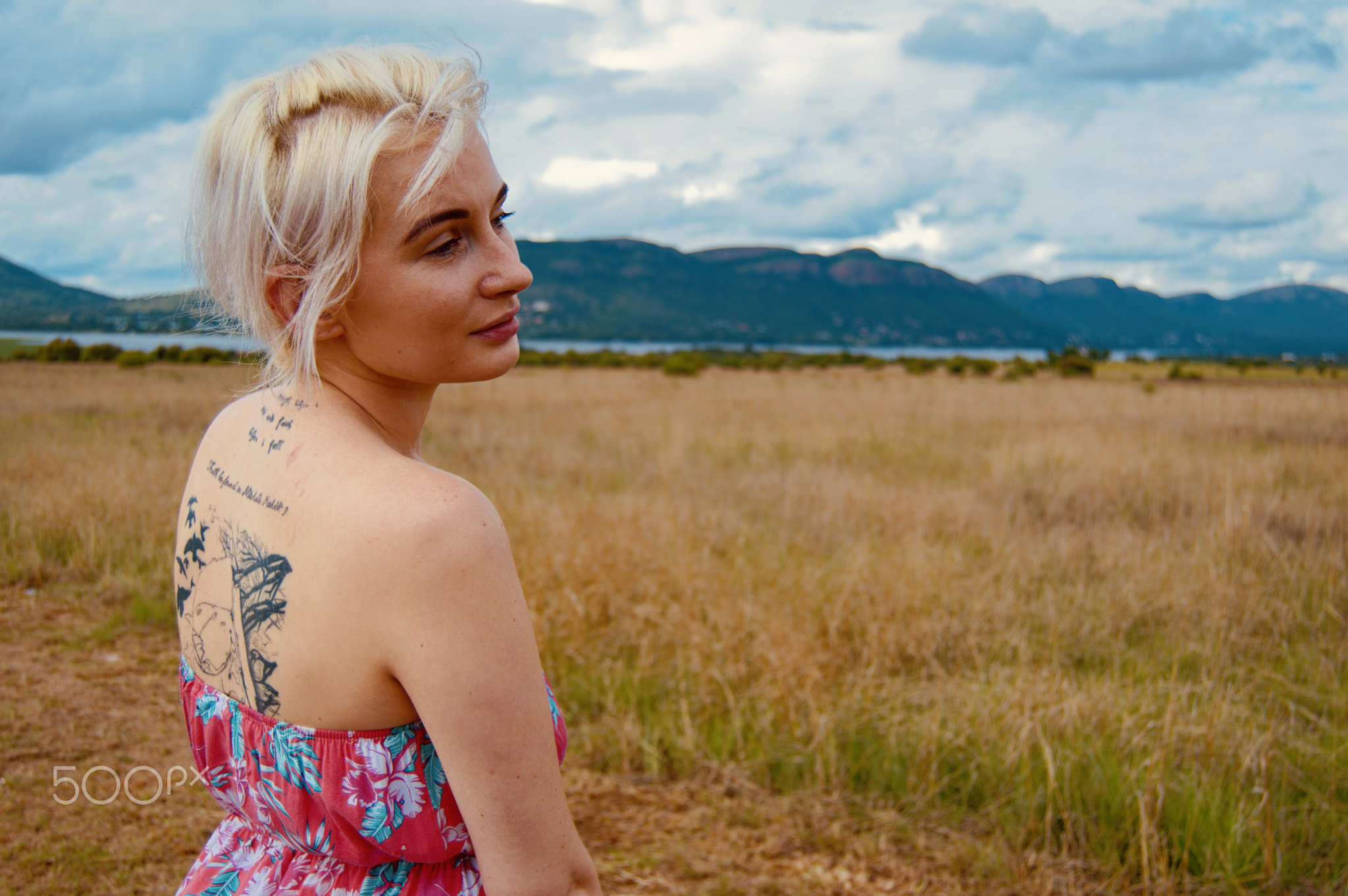 Young Woman and the mountains