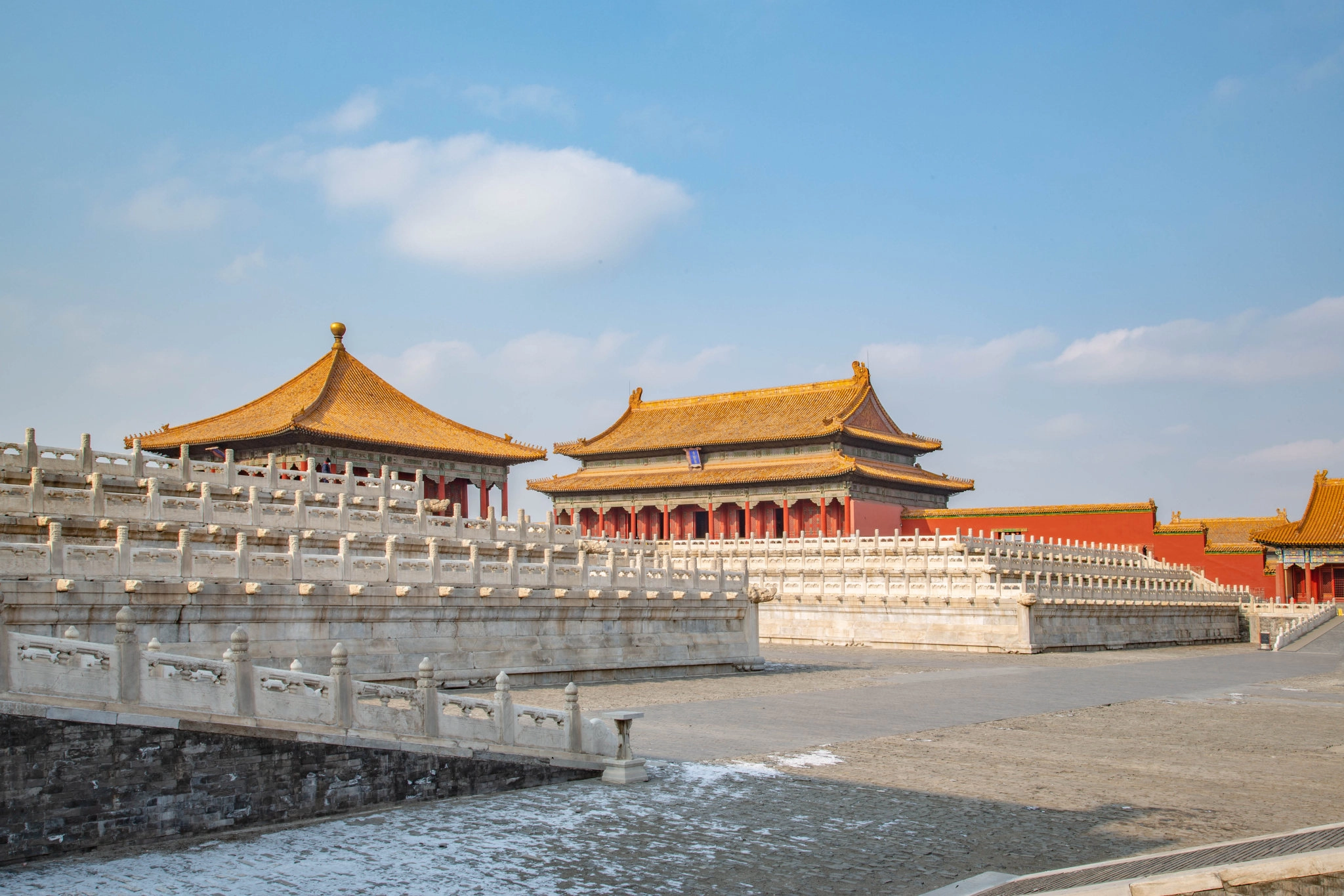 北京故宫中和殿保和殿广场