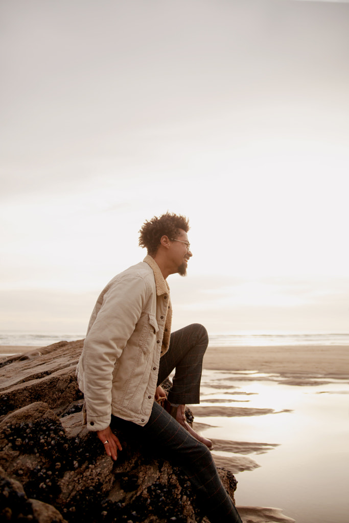 Portrait of young biracial man at the beach by Anna Neubauer on 500px.com