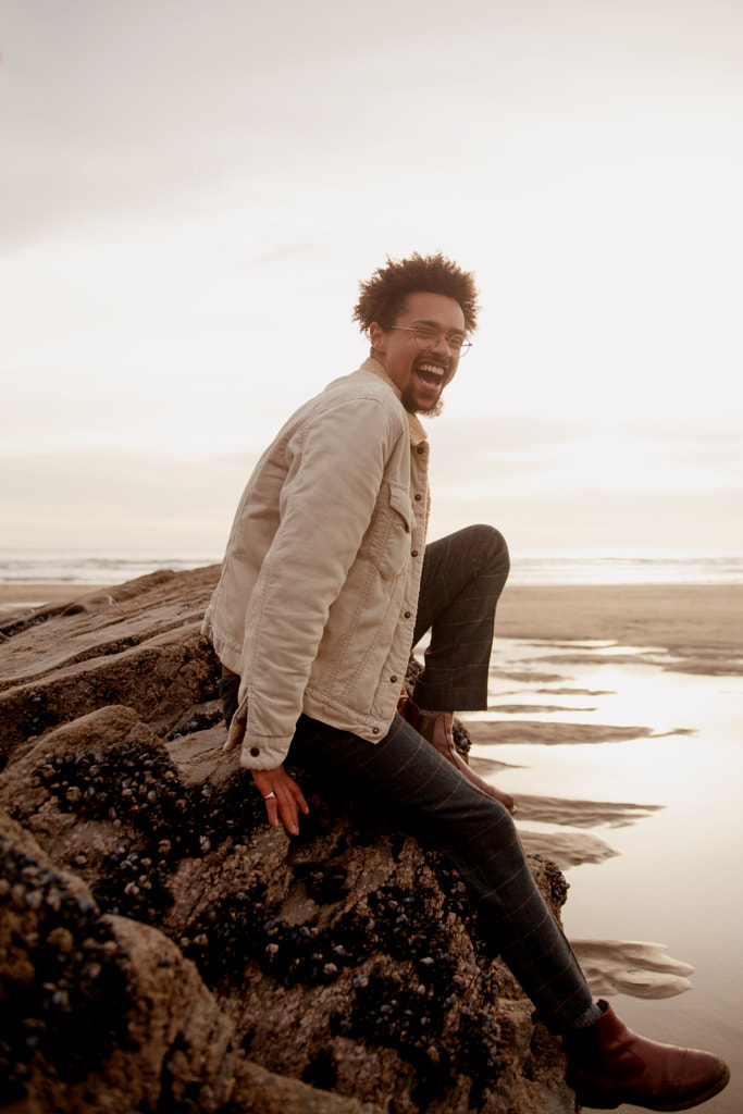 Portrait of young biracial man at the beach by Anna Neubauer on 500px.com