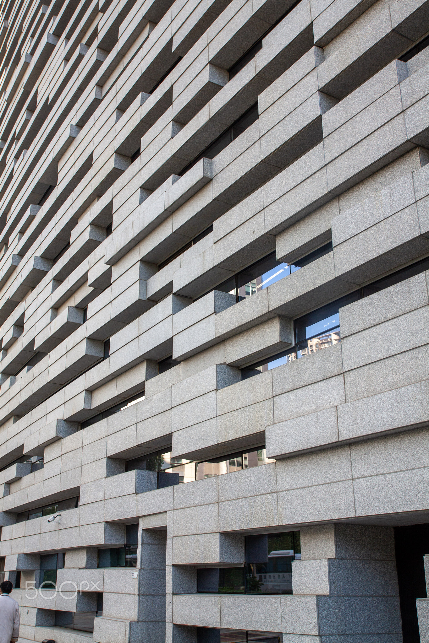 Abstraction of a modern building geometric wall, futuristic