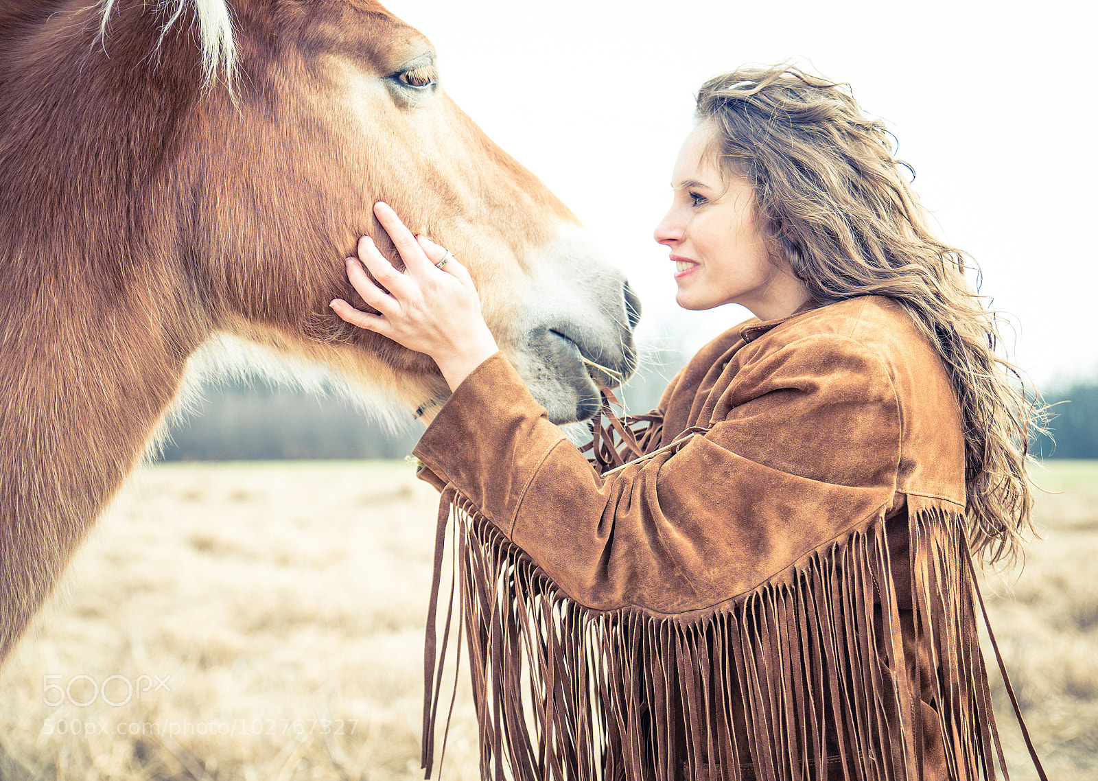 Nikon D610 sample photo. Woman stroking horse photography