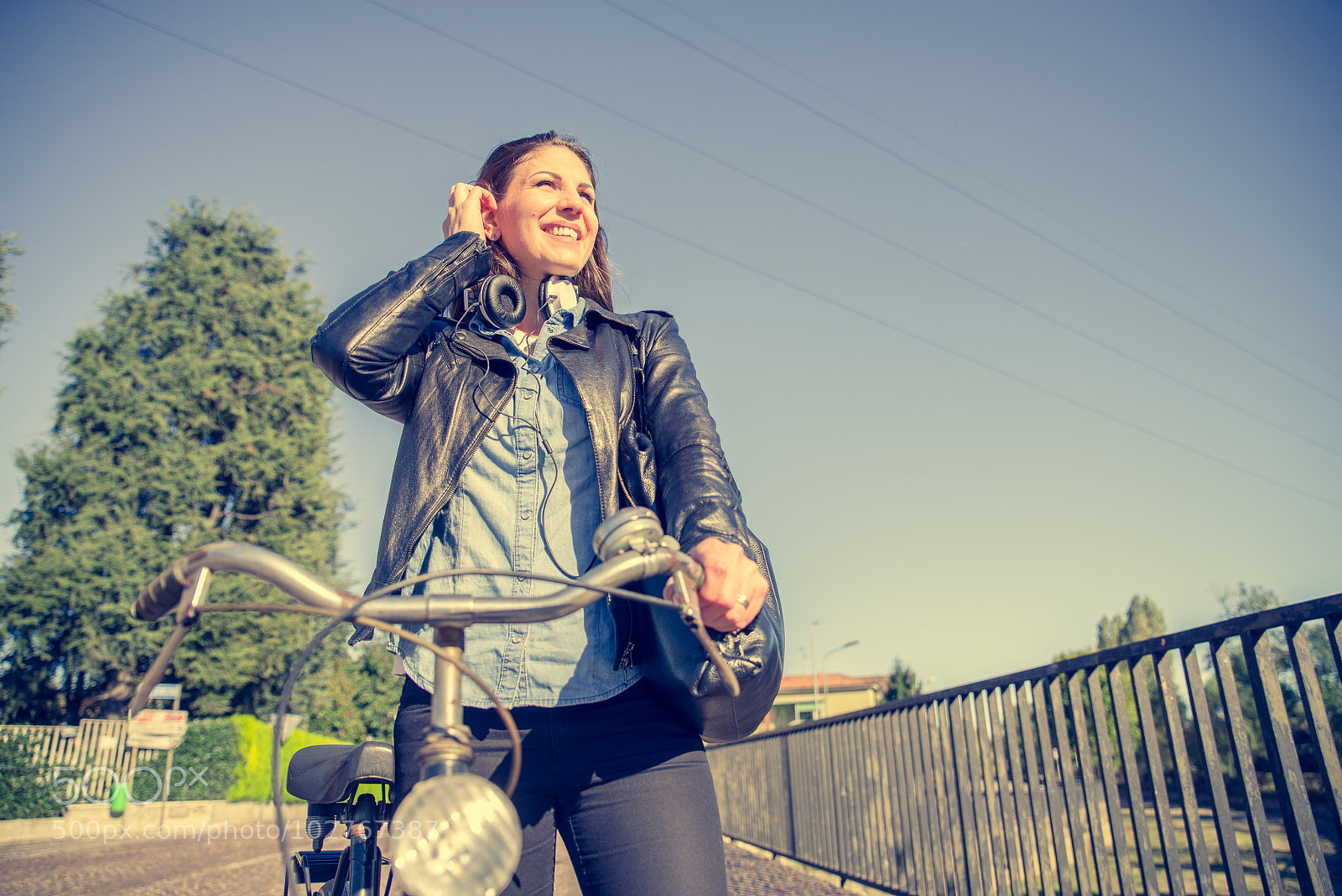 Nikon D610 sample photo. Woman with bicycle walking photography