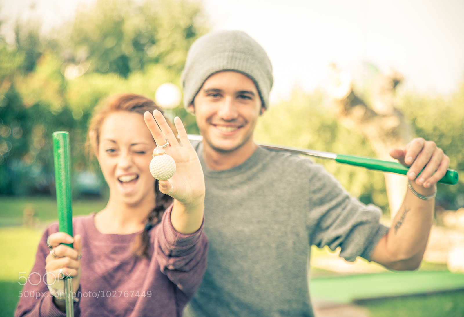 Nikon D610 sample photo. Couple playing golf photography