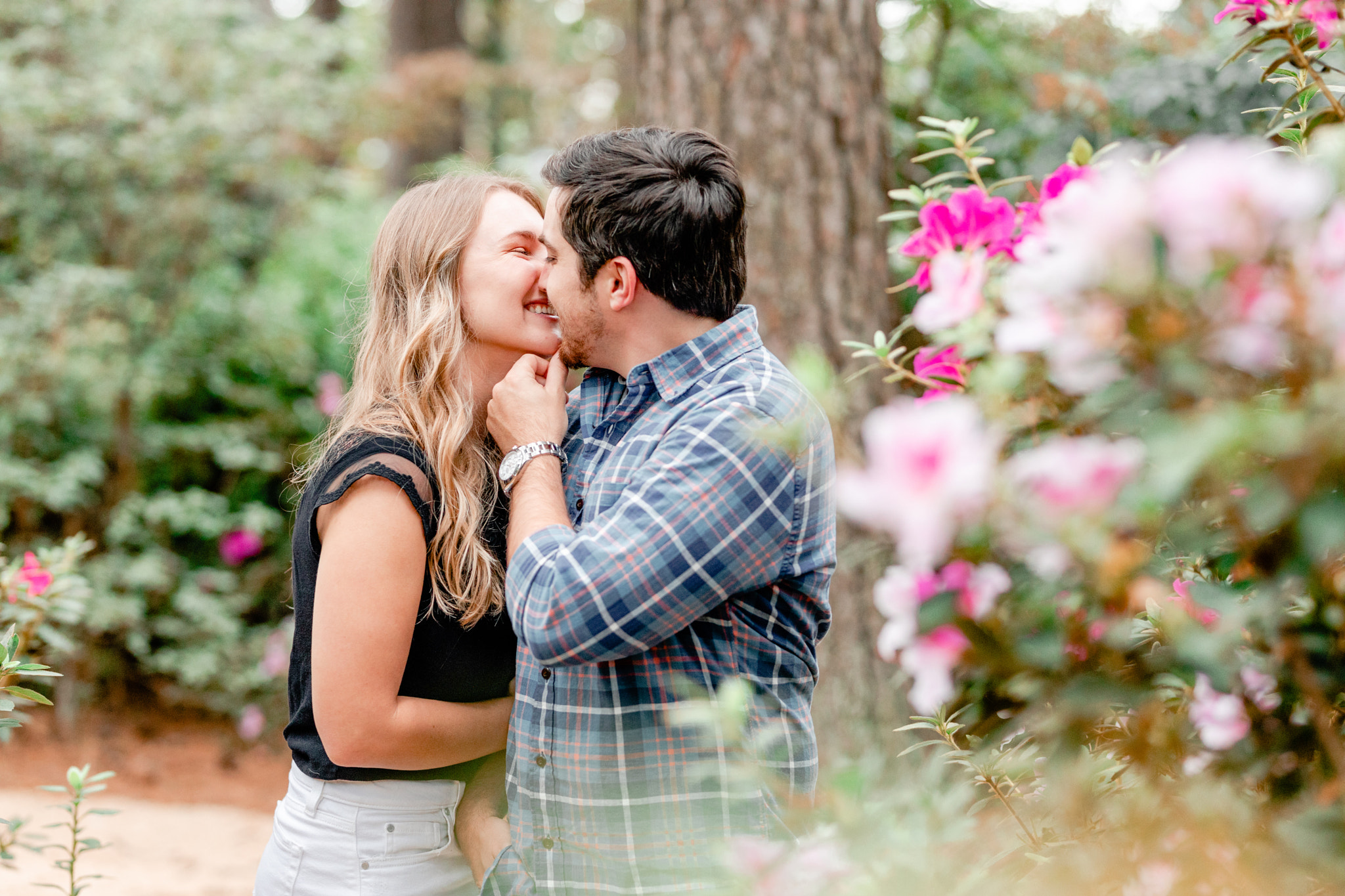 WRAL gardens engagement session