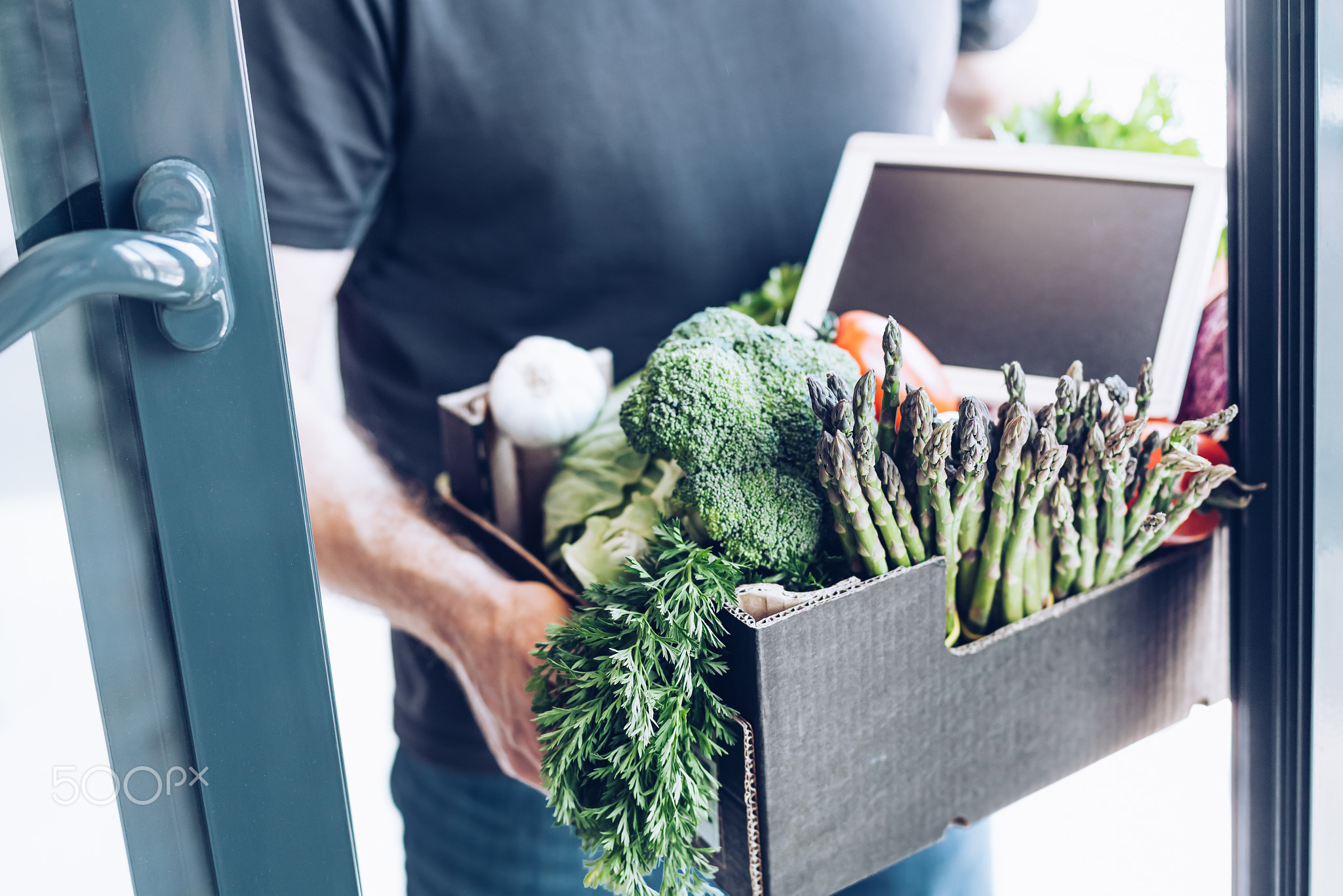 Fresh greens and vegetables delivery mockup