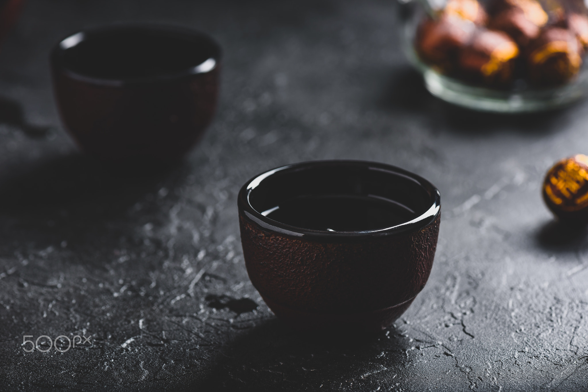 Ready red tea in tea bowls