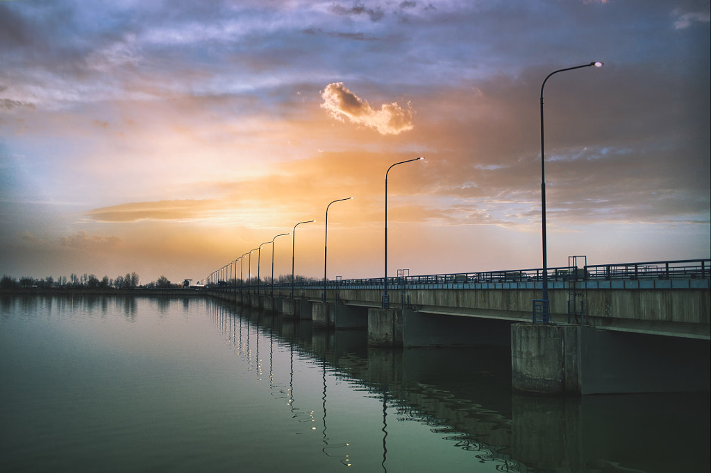 River dam during sunset by Miloš  Zaťko on 500px.com